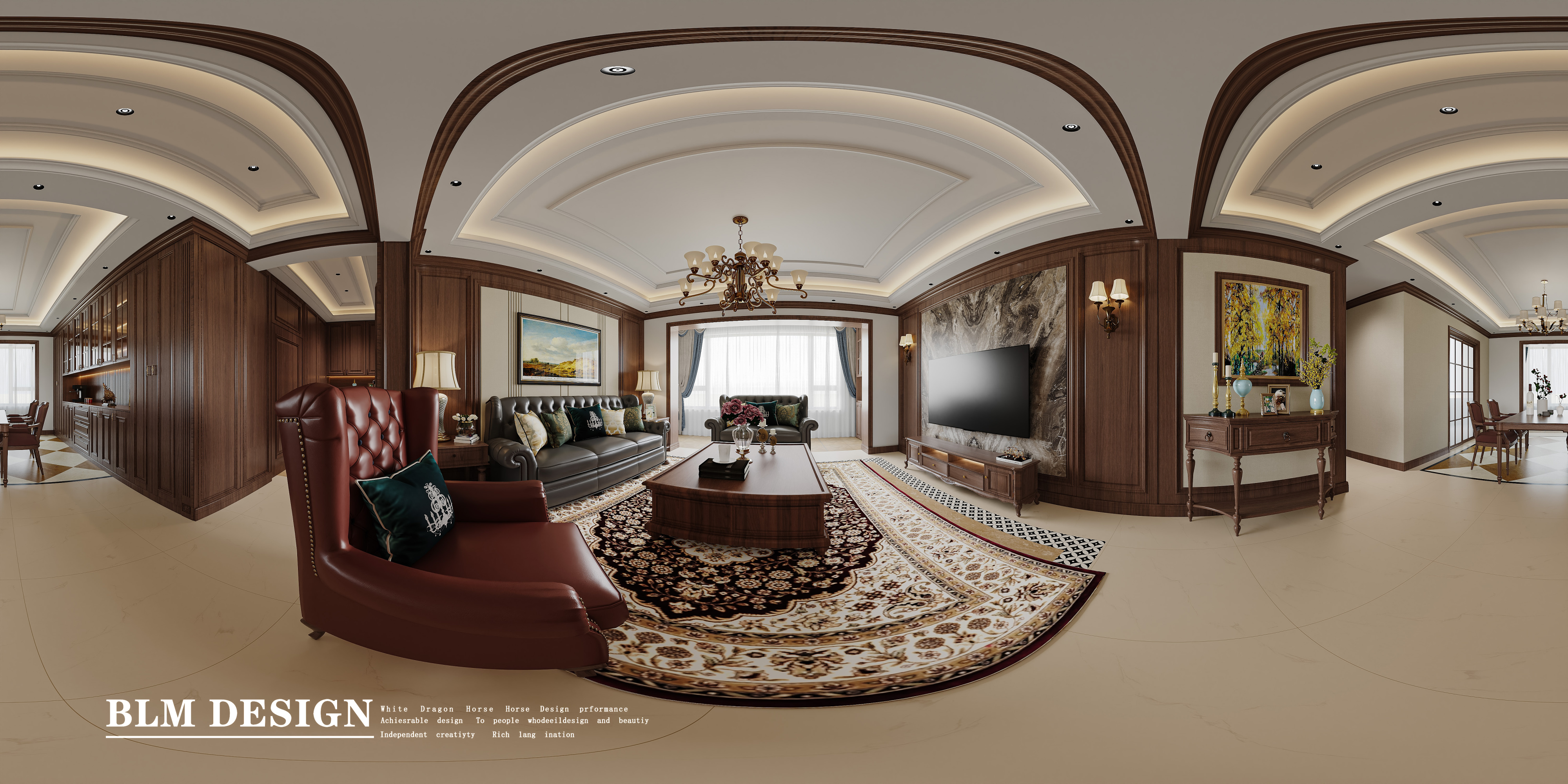 美式家装案例[ID: 115229932]_建e效果图