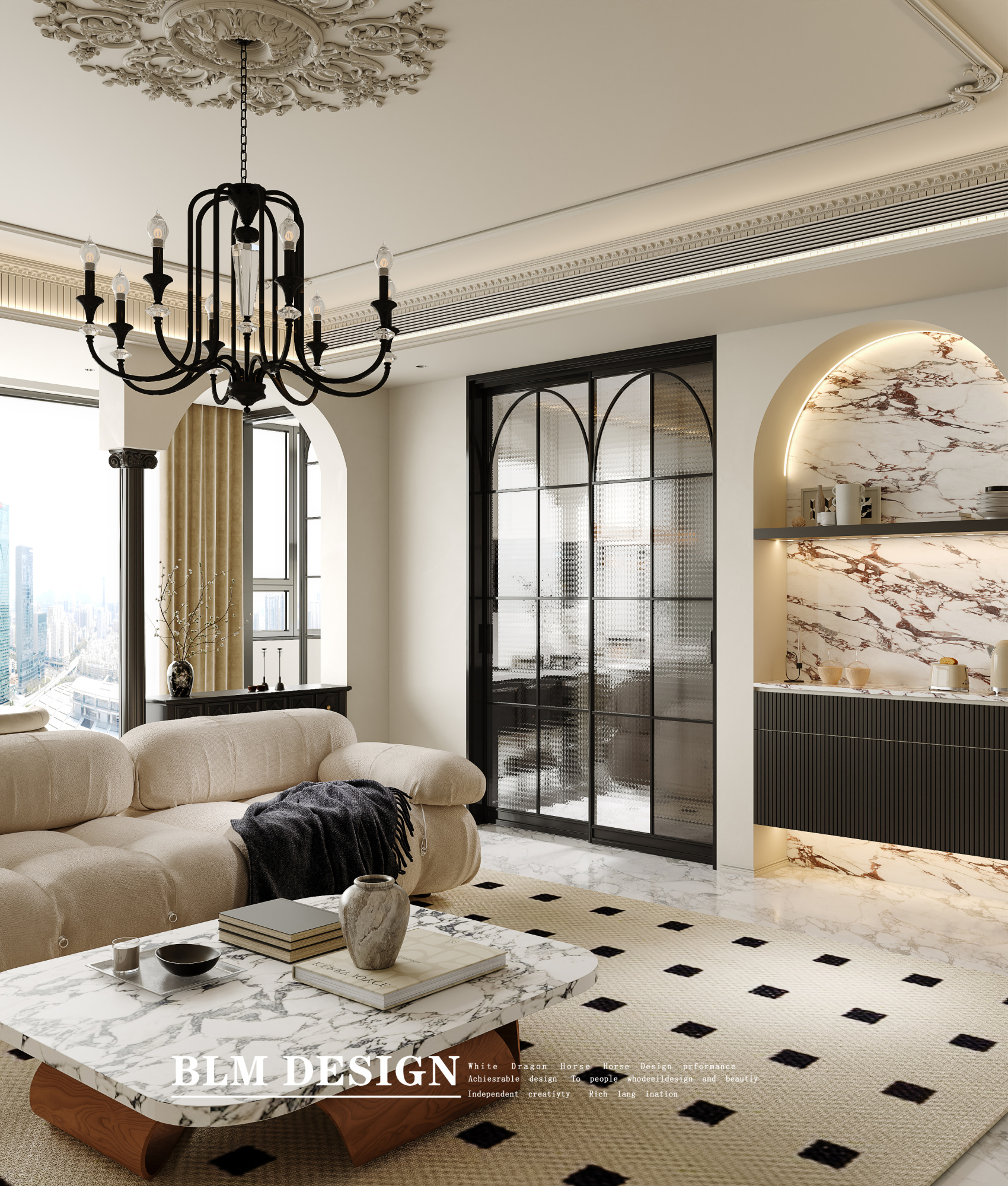 白龙马效果图-法式轻奢[ID: 115229924]_建e效果图