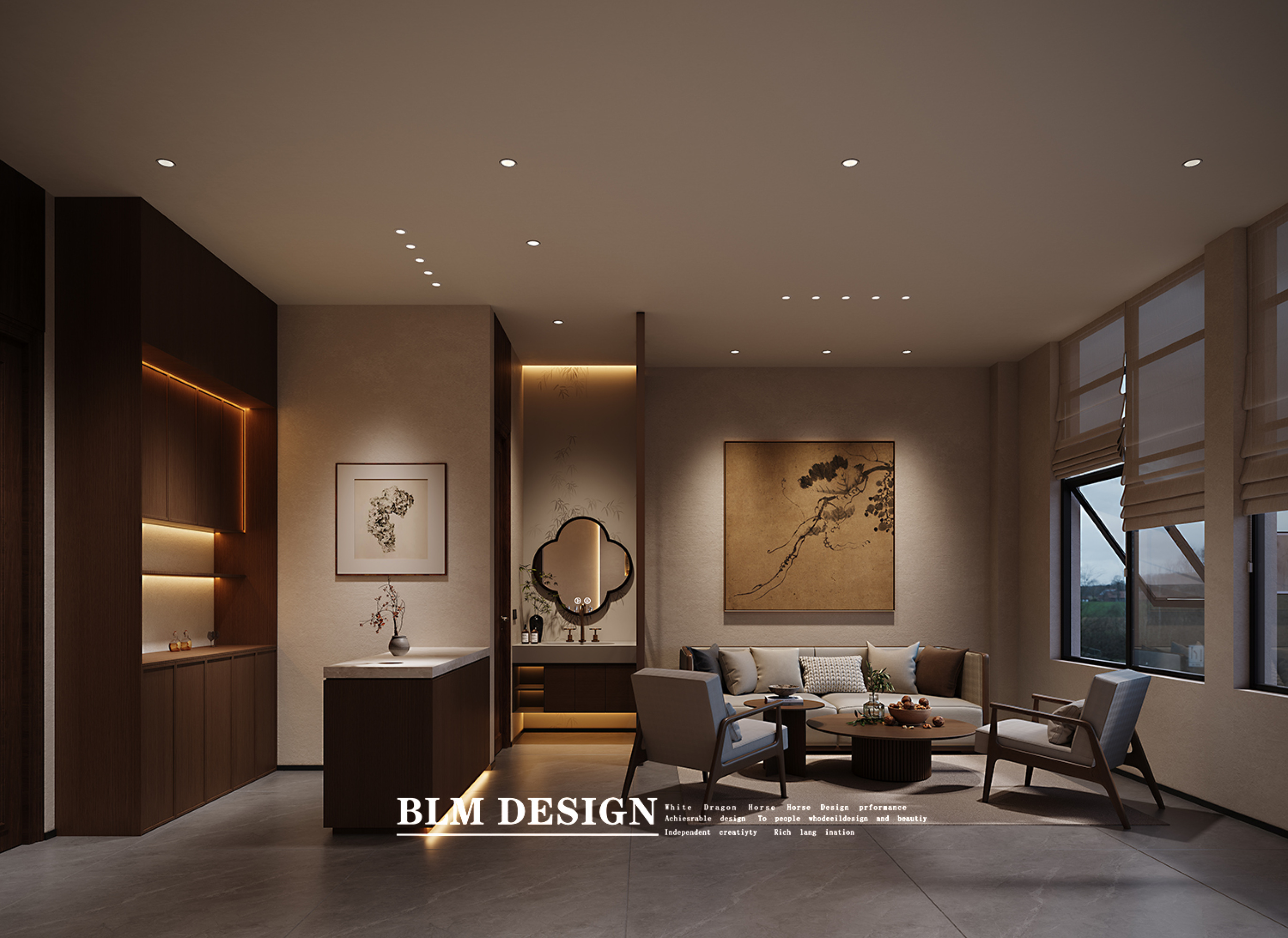 新中式设计案例分享—白龙马效果图[ID: 115754239]_建e效果图