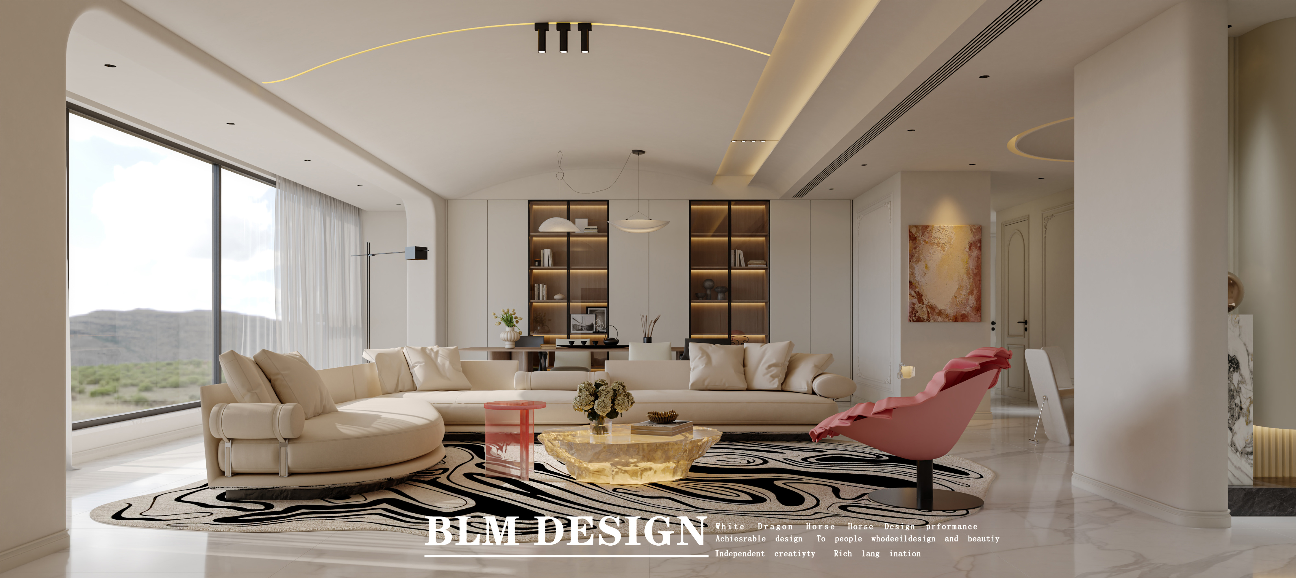 现代客餐厅——白龙马效果图[ID: 115754115]_建e效果图