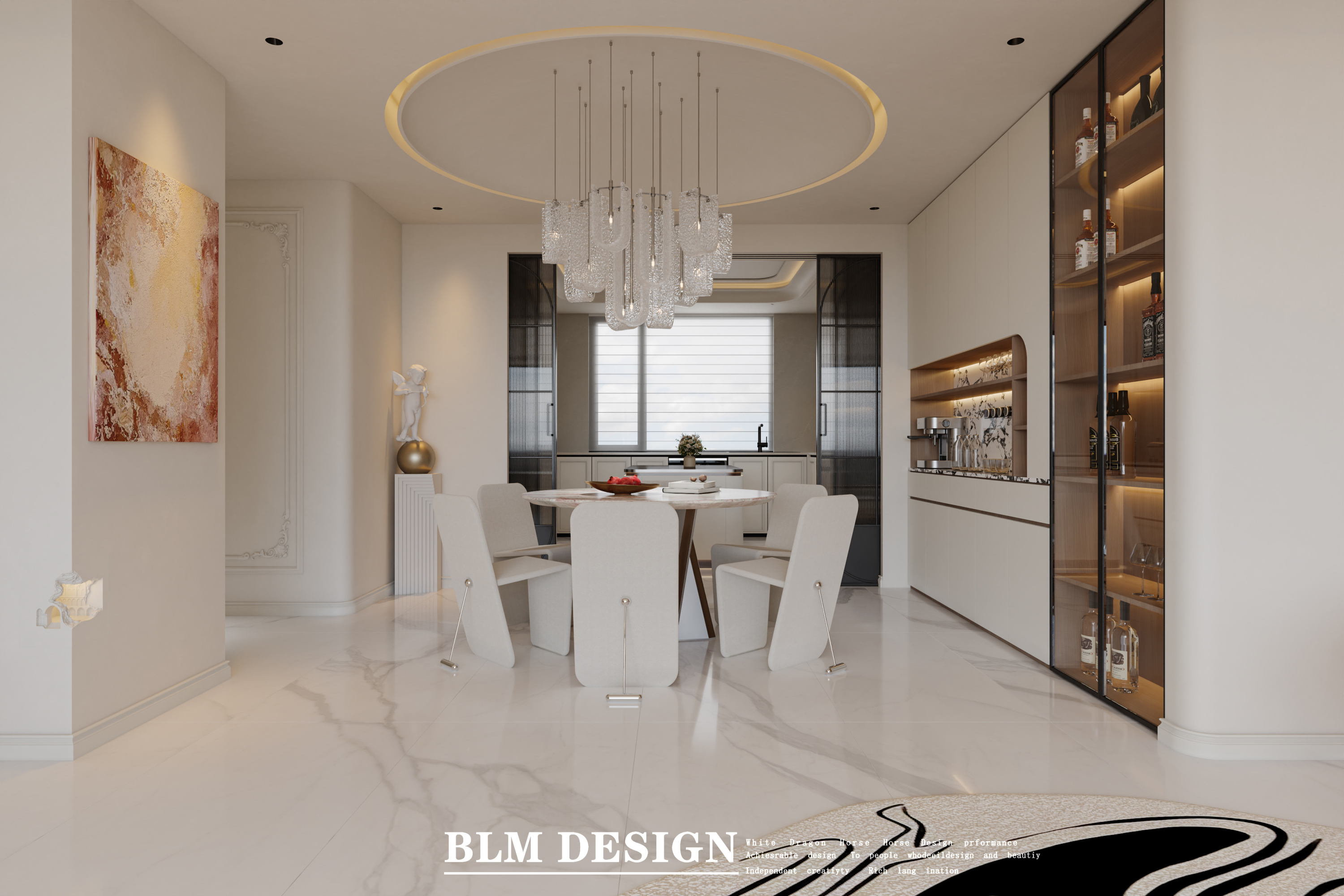 现代客餐厅——白龙马效果图[ID: 115754115]_建e效果图