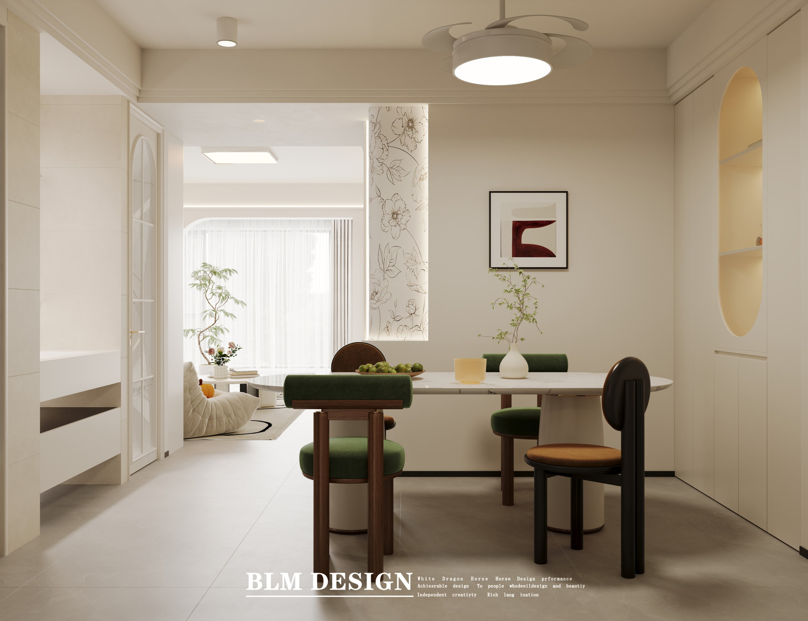 现代客餐厅——白龙马效果图[ID: 115754198]_建e效果图