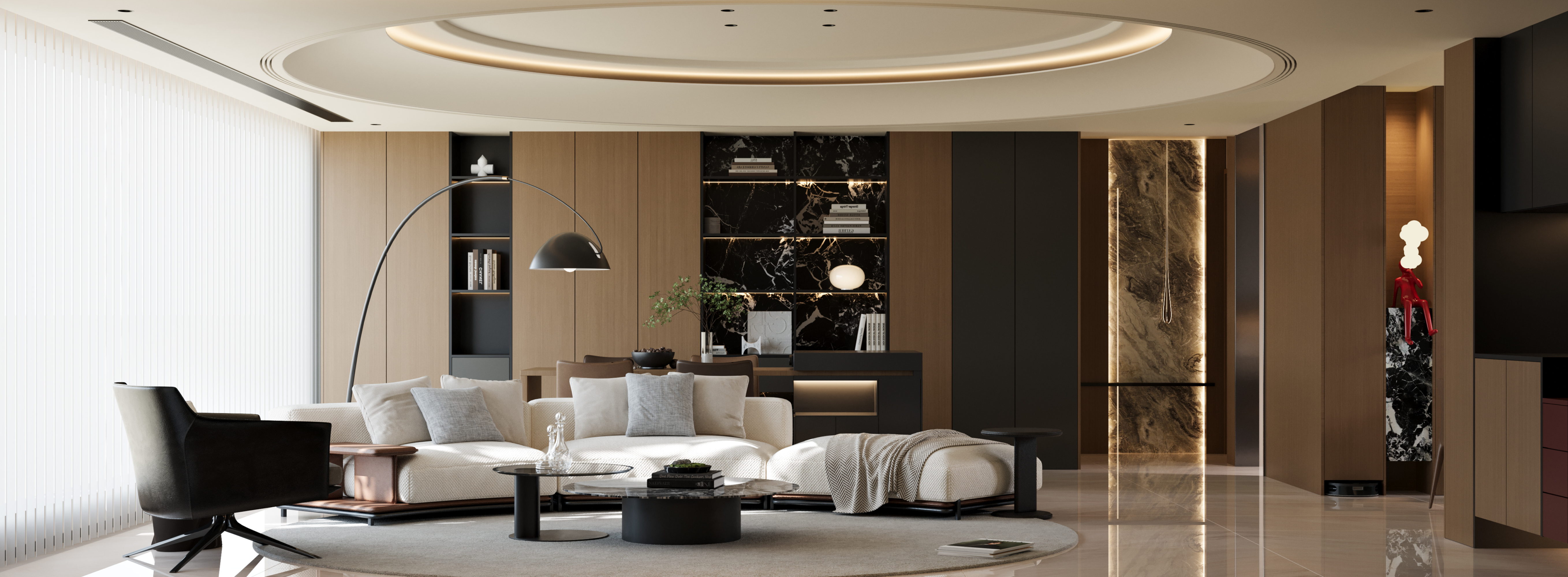意式轻奢大平层——艺米案例[ID: 115426557]_建e效果图