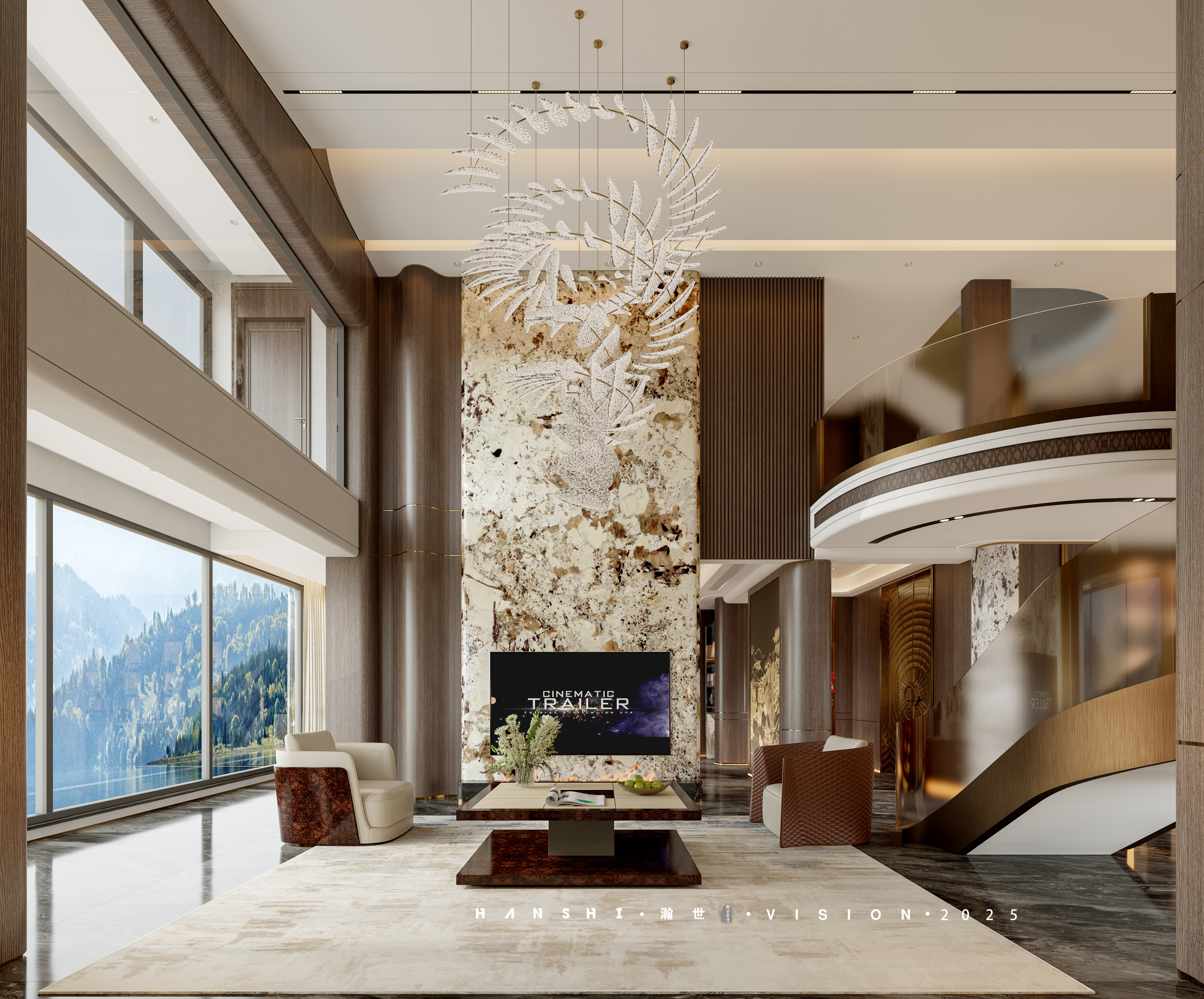 现代轻奢别墅[ID: 115426341]_建e效果图