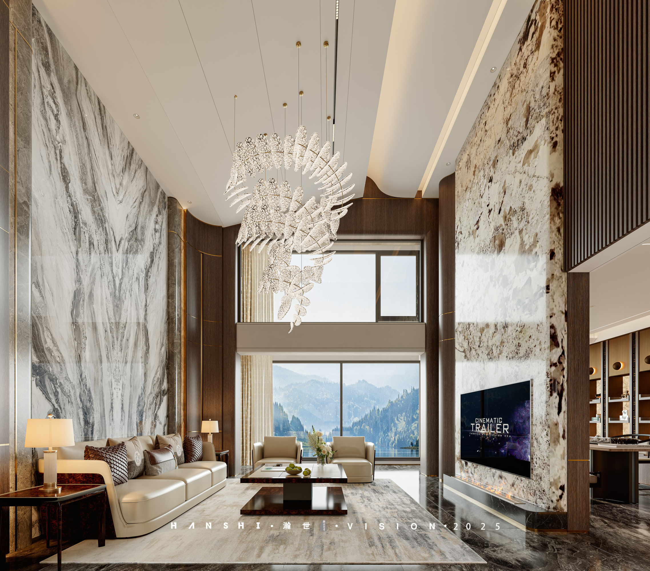 现代轻奢别墅[ID: 115426341]_建e效果图