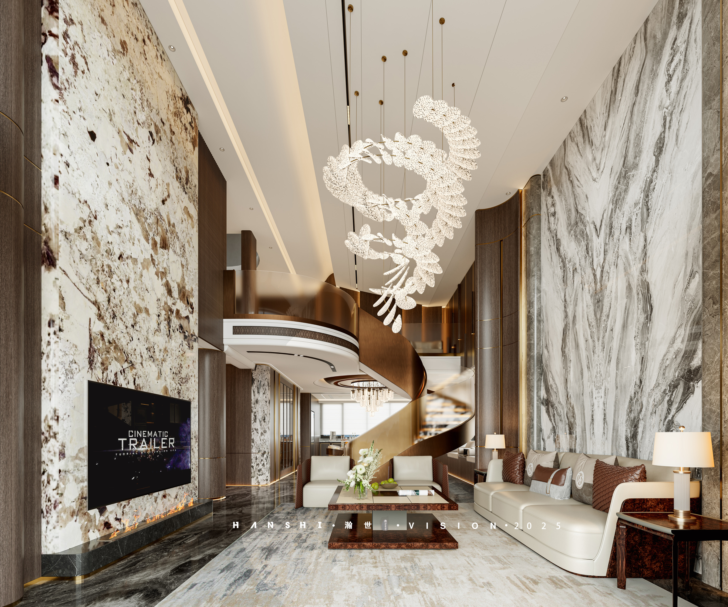 现代轻奢别墅[ID: 115426341]_建e效果图