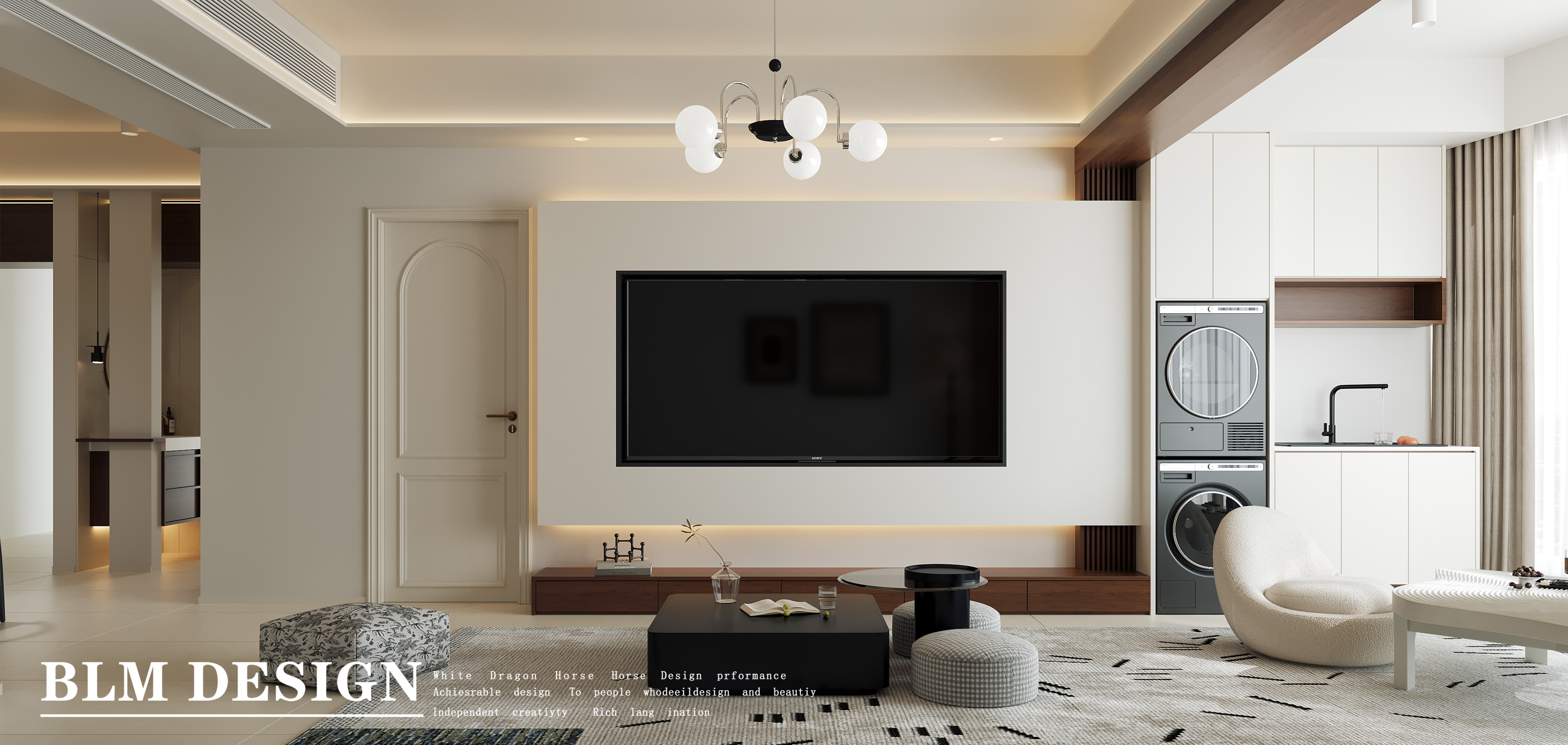 现代客餐厅——白龙马效果图[ID: 115426373]_建e效果图