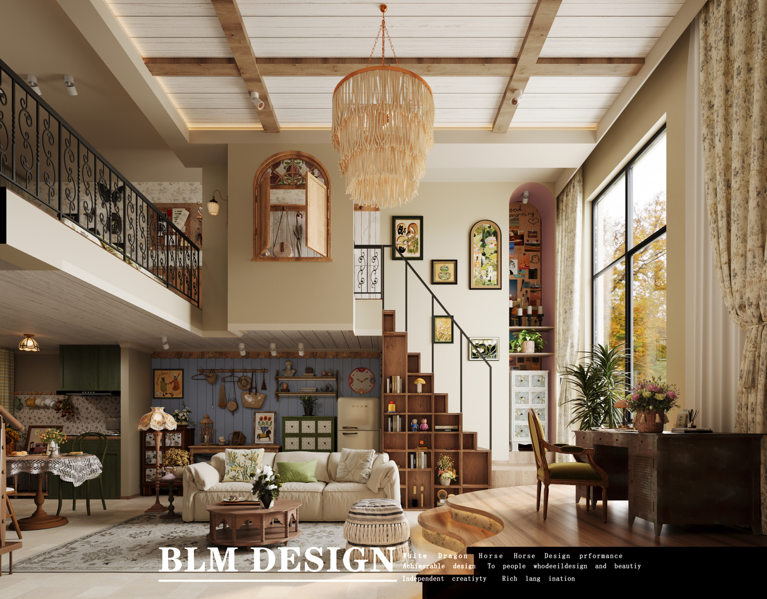 混搭风家装效果图案例[ID: 115426327]_建e效果图