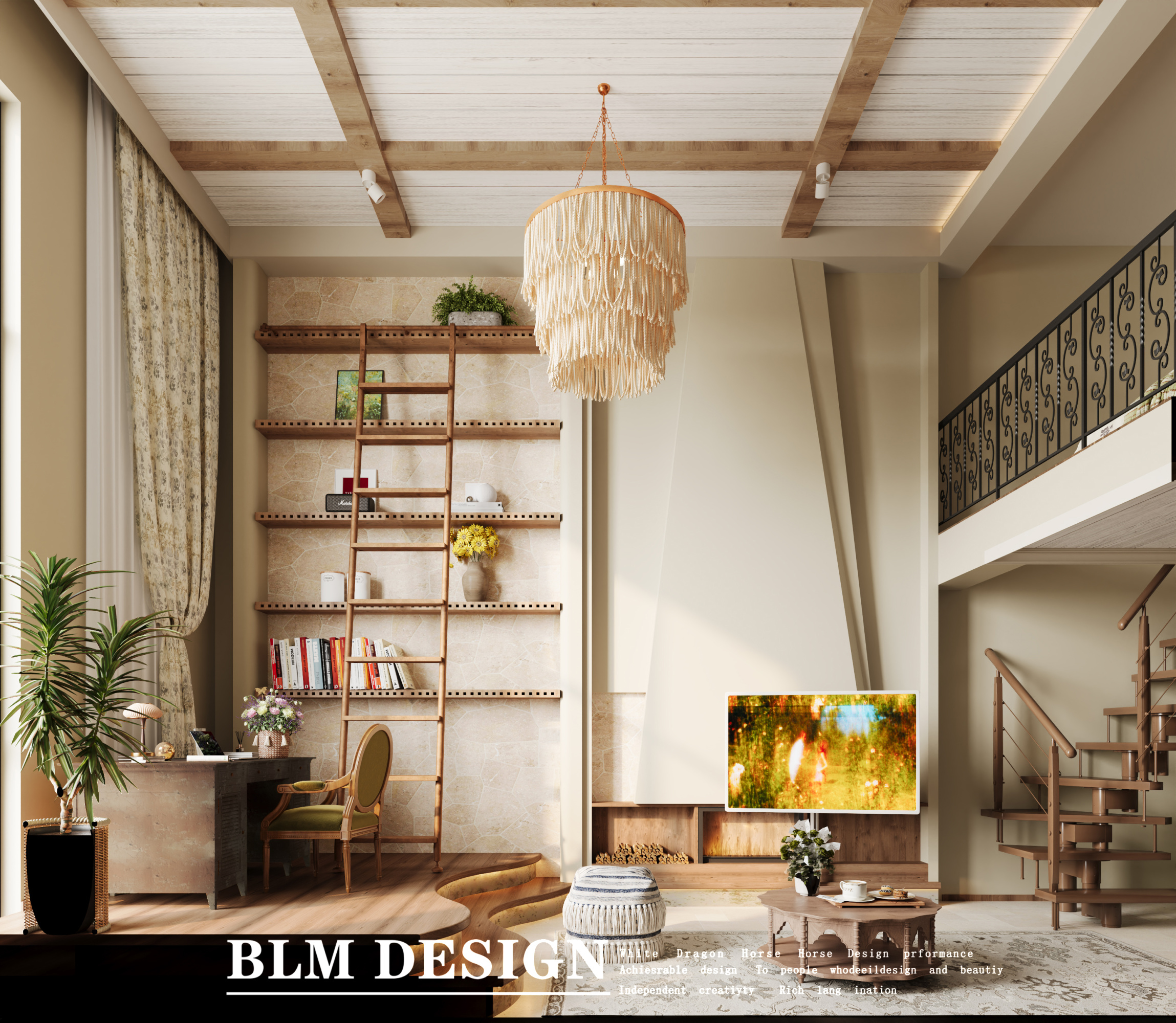 混搭风家装效果图案例[ID: 115426327]_建e效果图