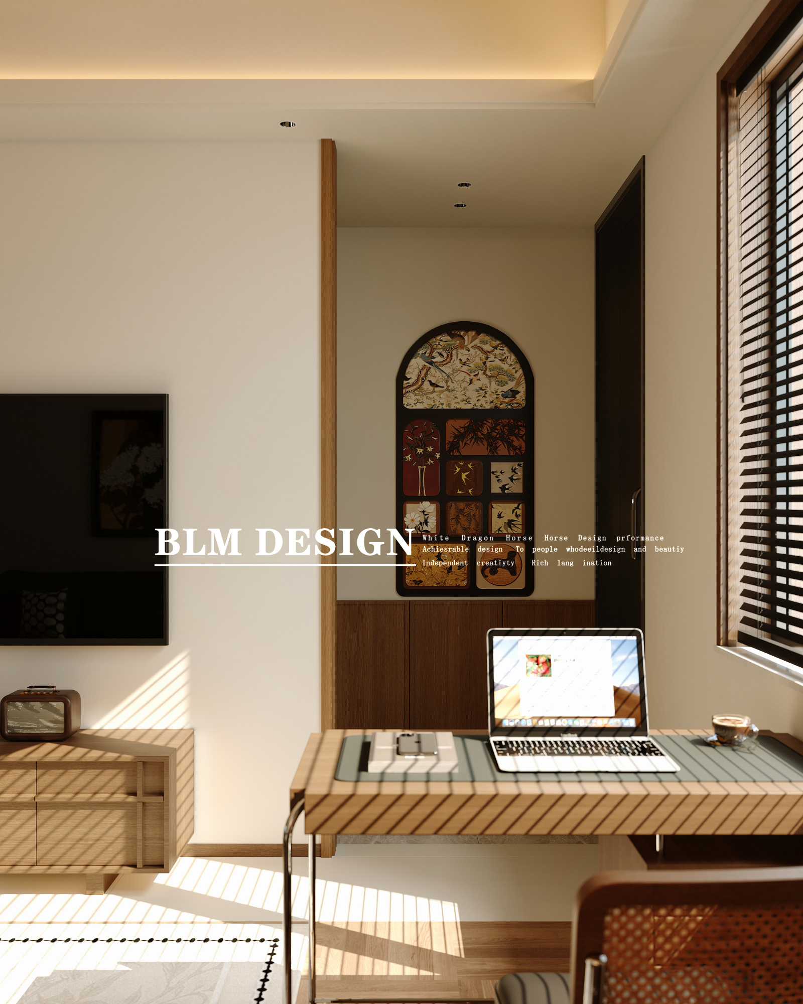 中古风家装效果图案例[ID: 115426406]_建e效果图
