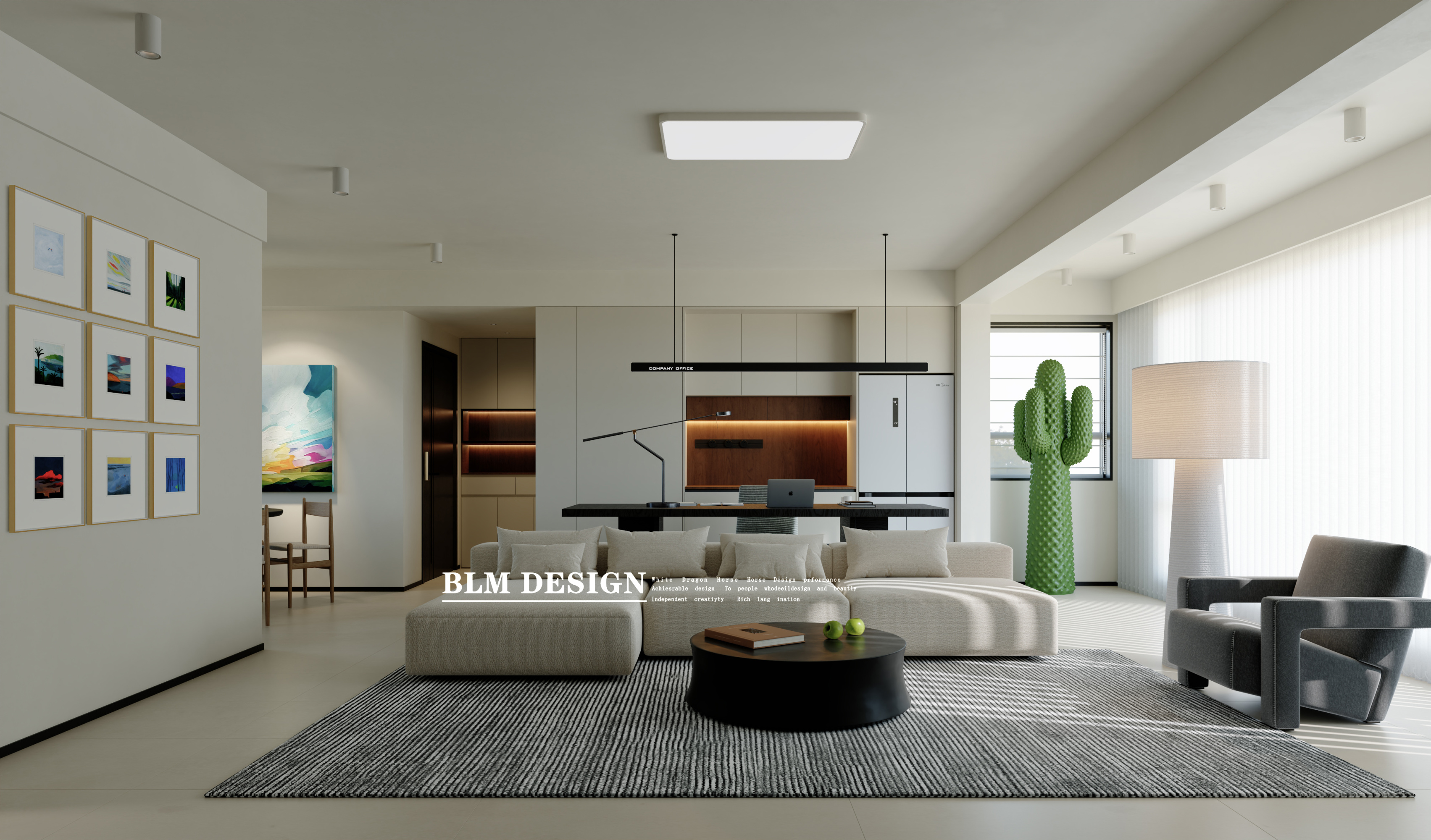 现代极简客餐厅[ID: 115360862]_建e效果图