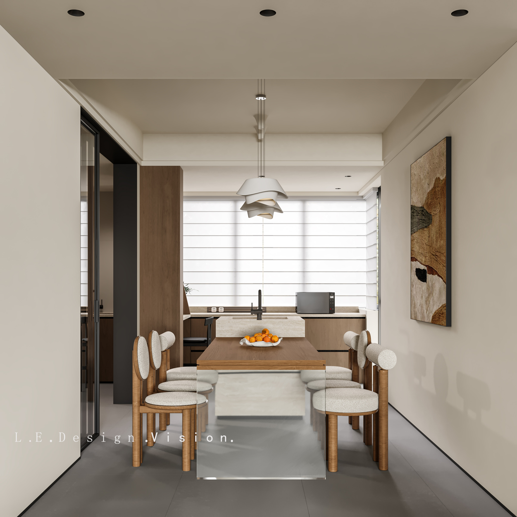 简约现代原木风[ID: 115360944]_建e效果图