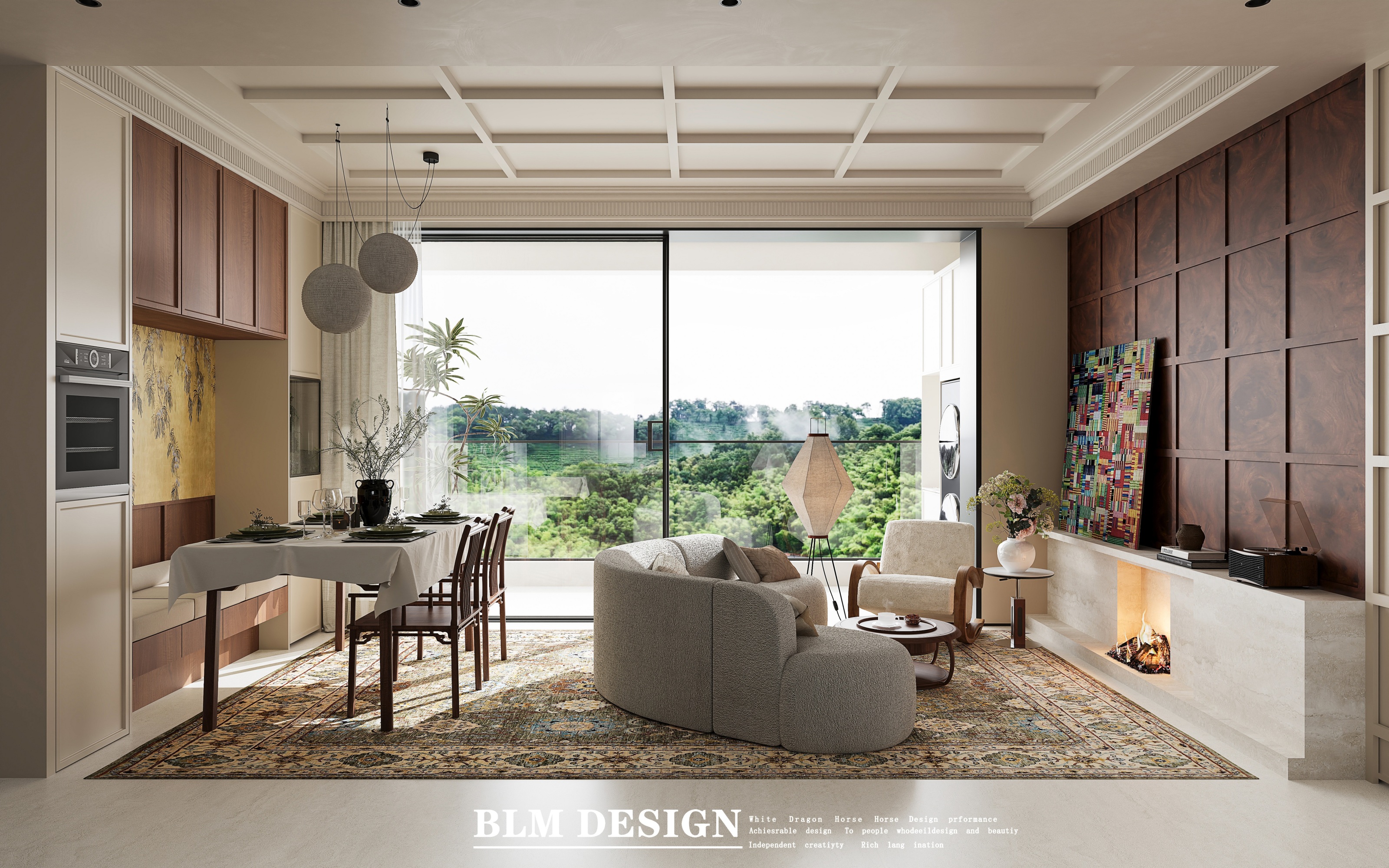 现代客餐厅—白龙马效果图[ID: 115491918]_建e效果图