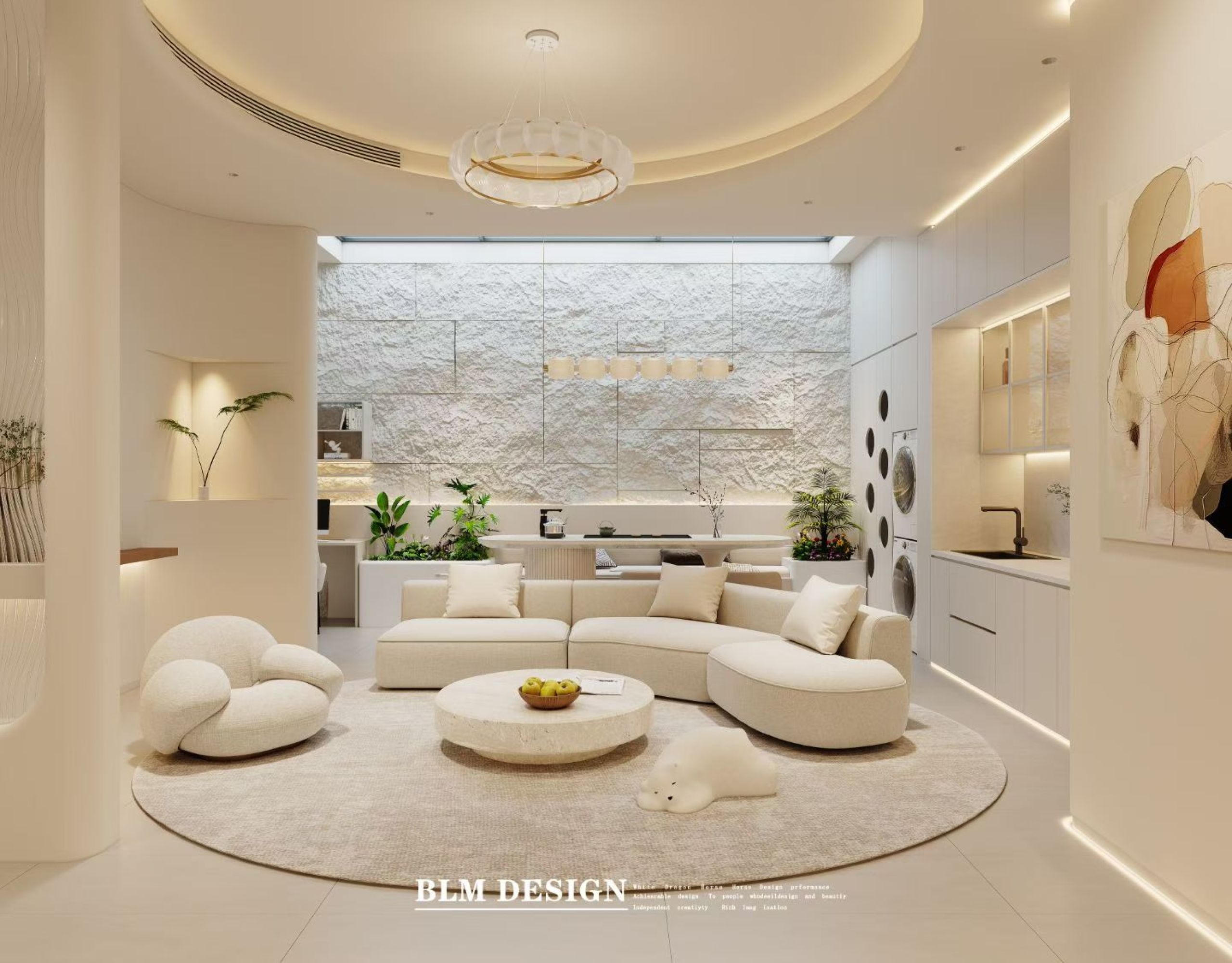 现代奶油风家装案例[ID: 116147200]_建e效果图