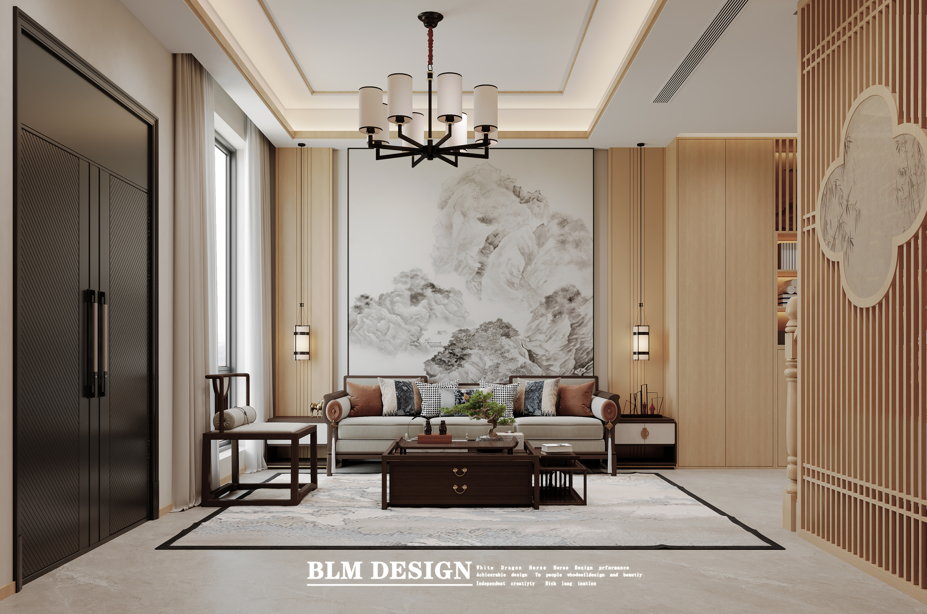 新中式——白龙马效果图[ID: 116343891]_建e效果图