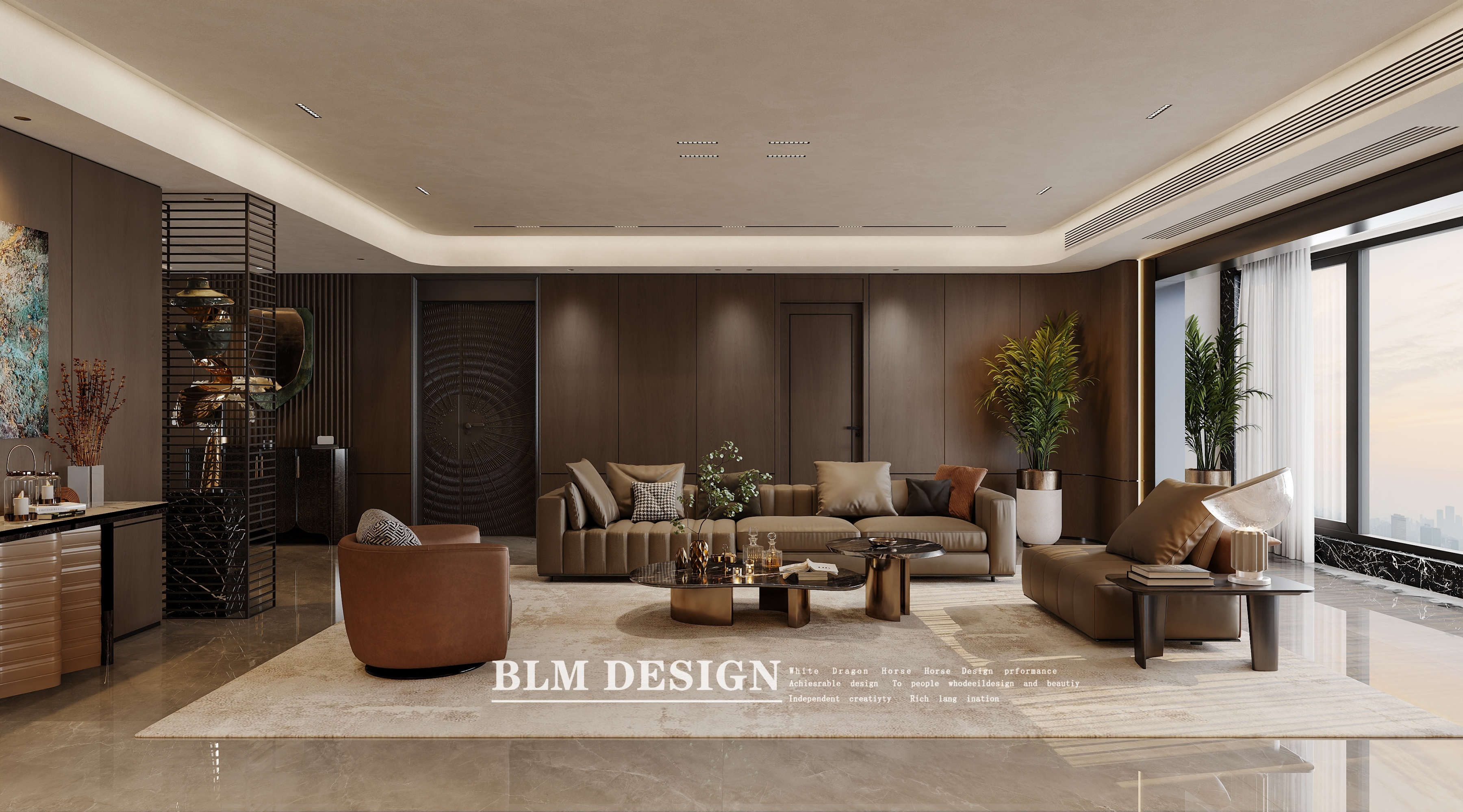 现代轻奢客餐厅——白龙马效果图[ID: 116081695]_建e效果图