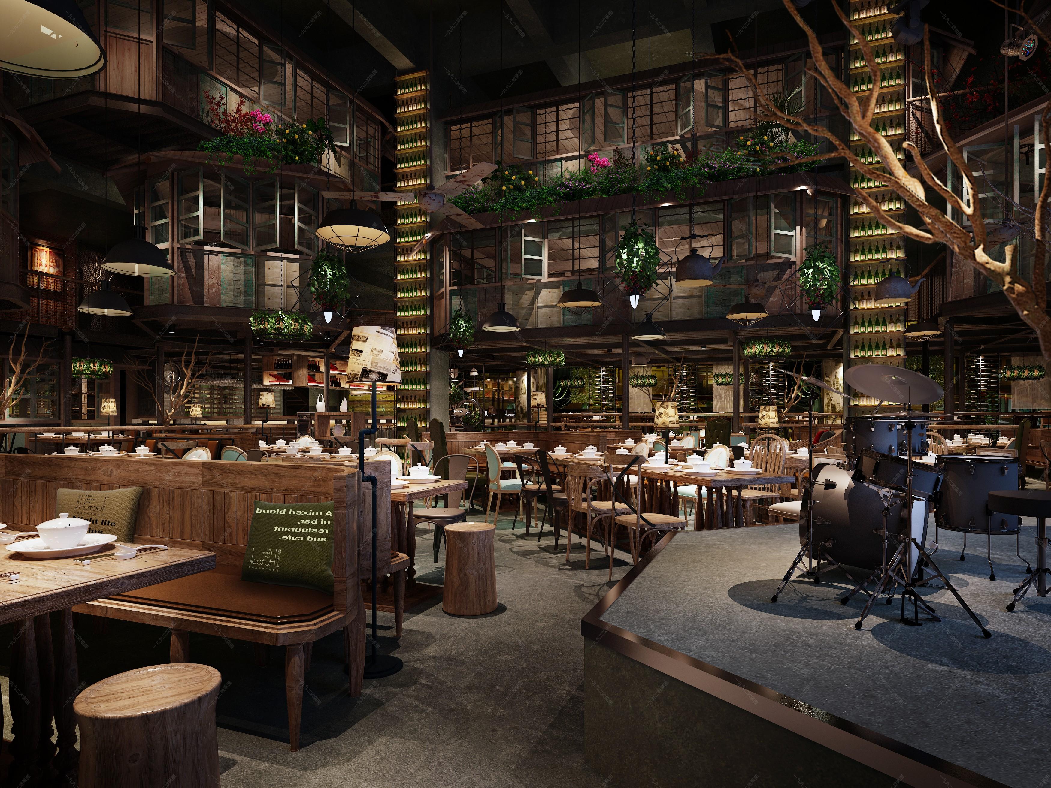 胡桃里餐厅 - 效果图交流区-建e室内设计网