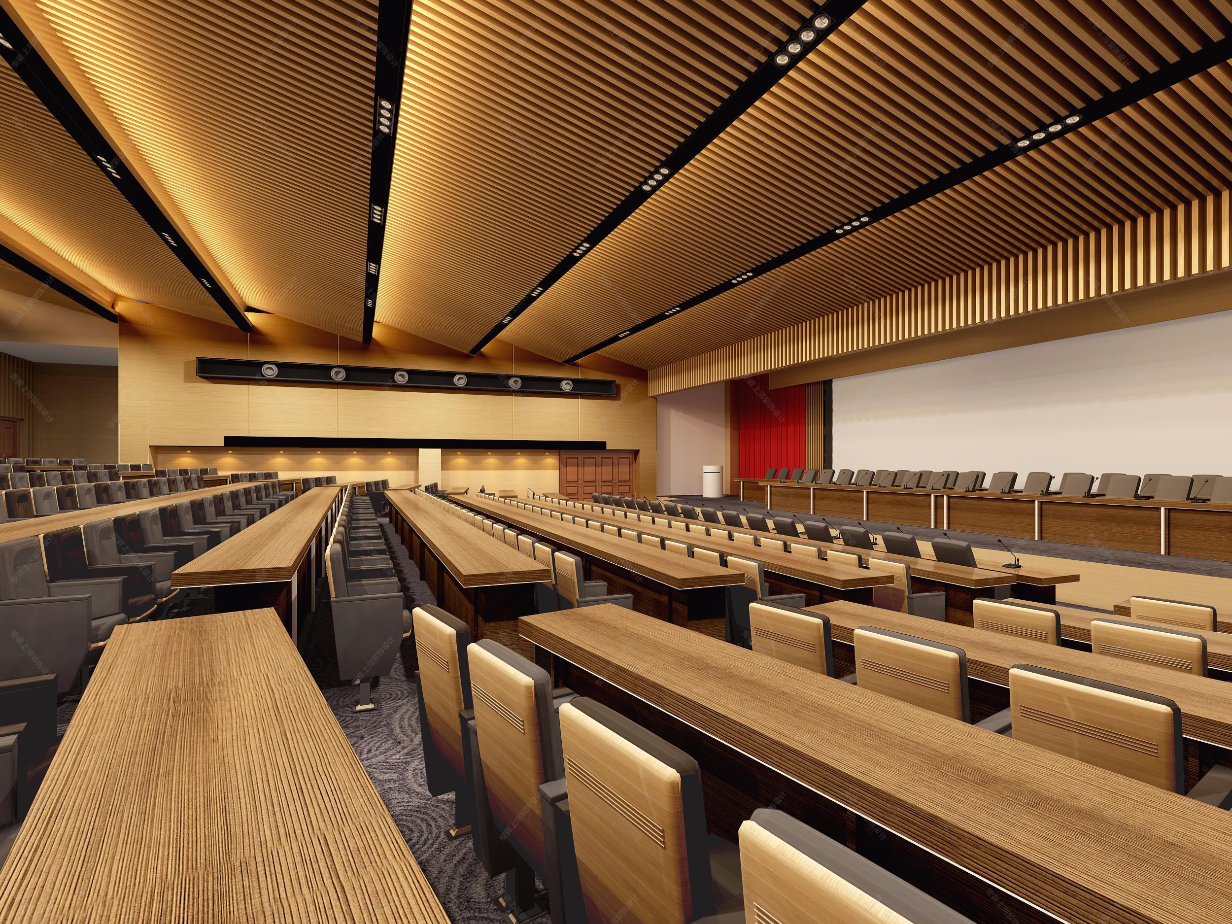 现代党建报告厅全景18705650100 效果图交流区-建e室内设计网