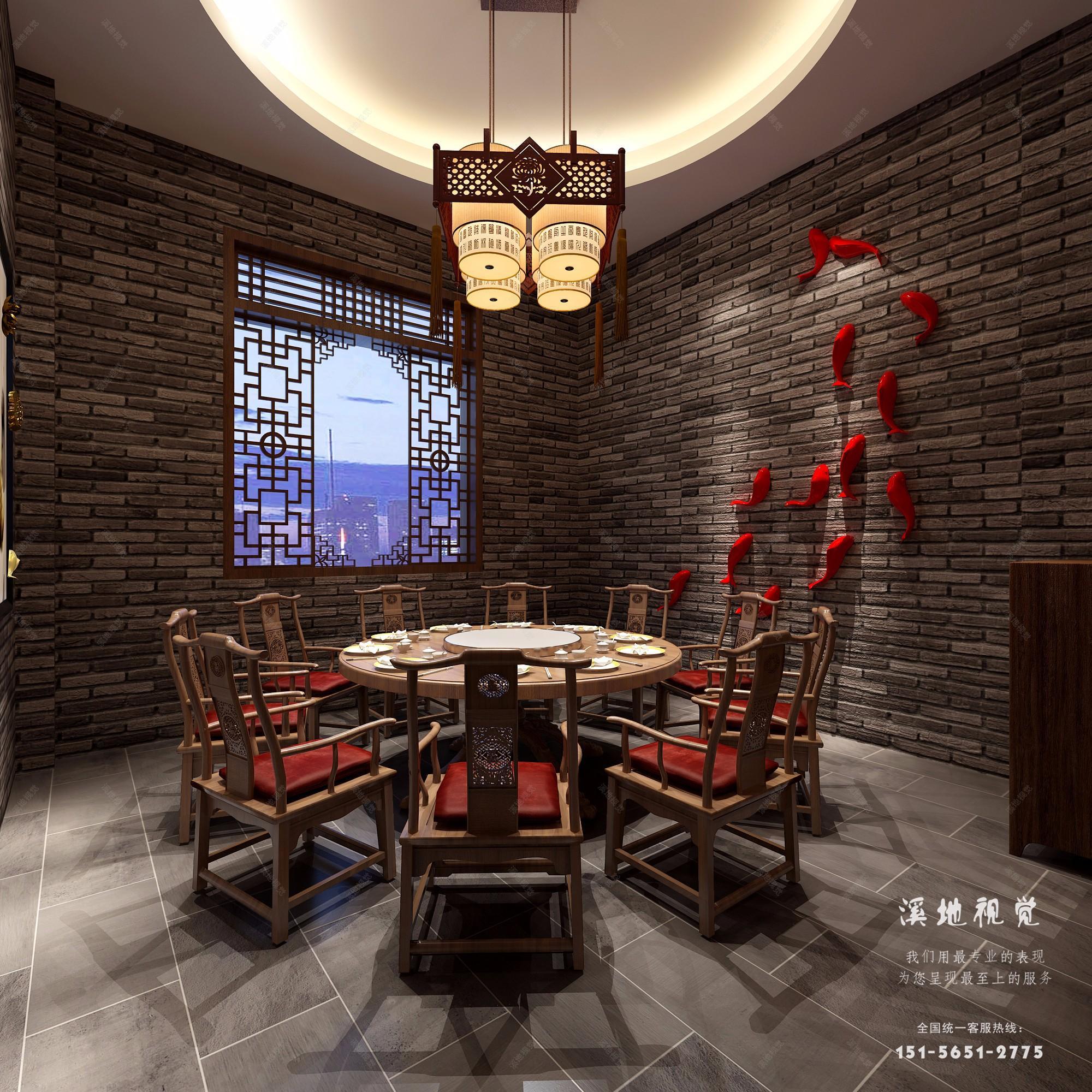 新中式火锅店全景[ID: 109659536]_建e效果图