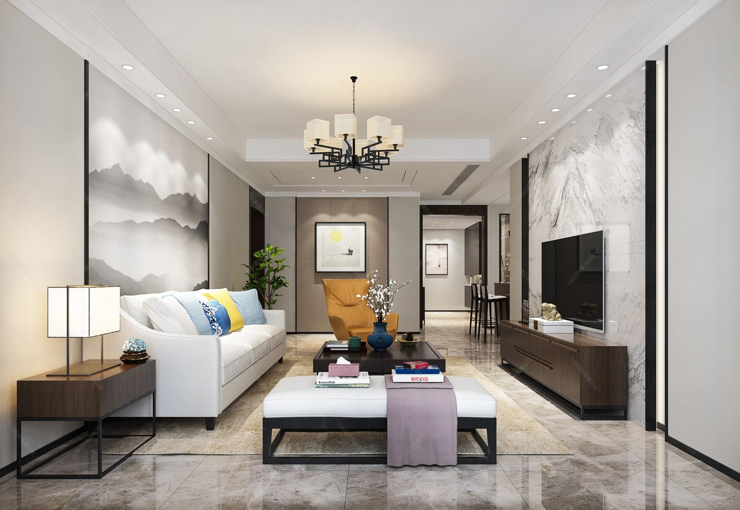 新中式家装设计[ID: 109790586]_建e效果图