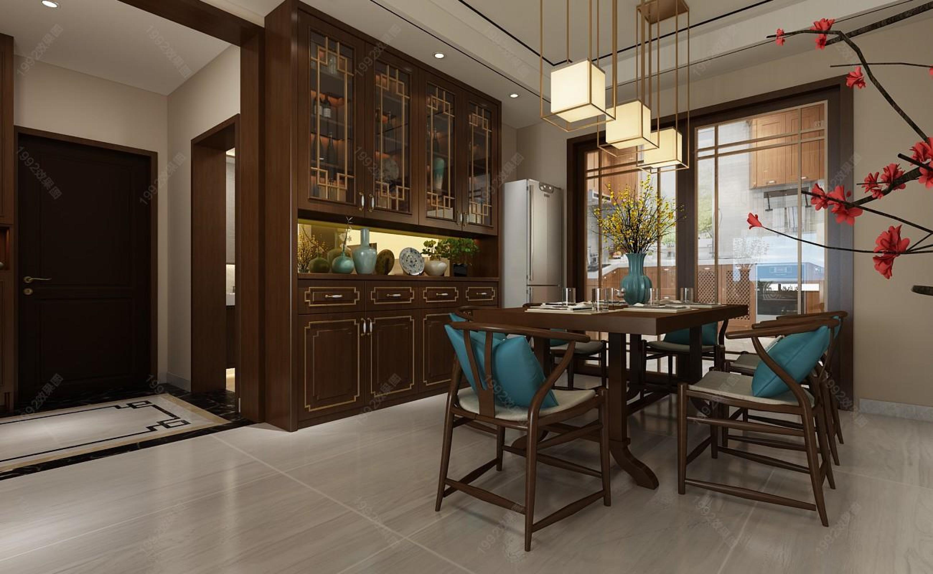 新中式家装设计[ID: 110511557]_建e效果图