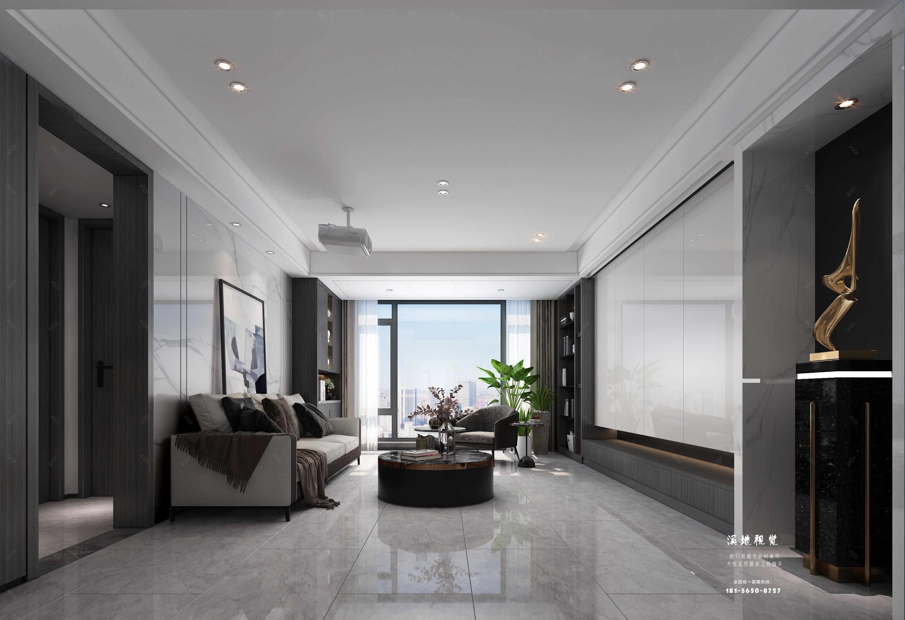 现代极简黑白灰家装设计 - 效果图交流区-建e室内设计网