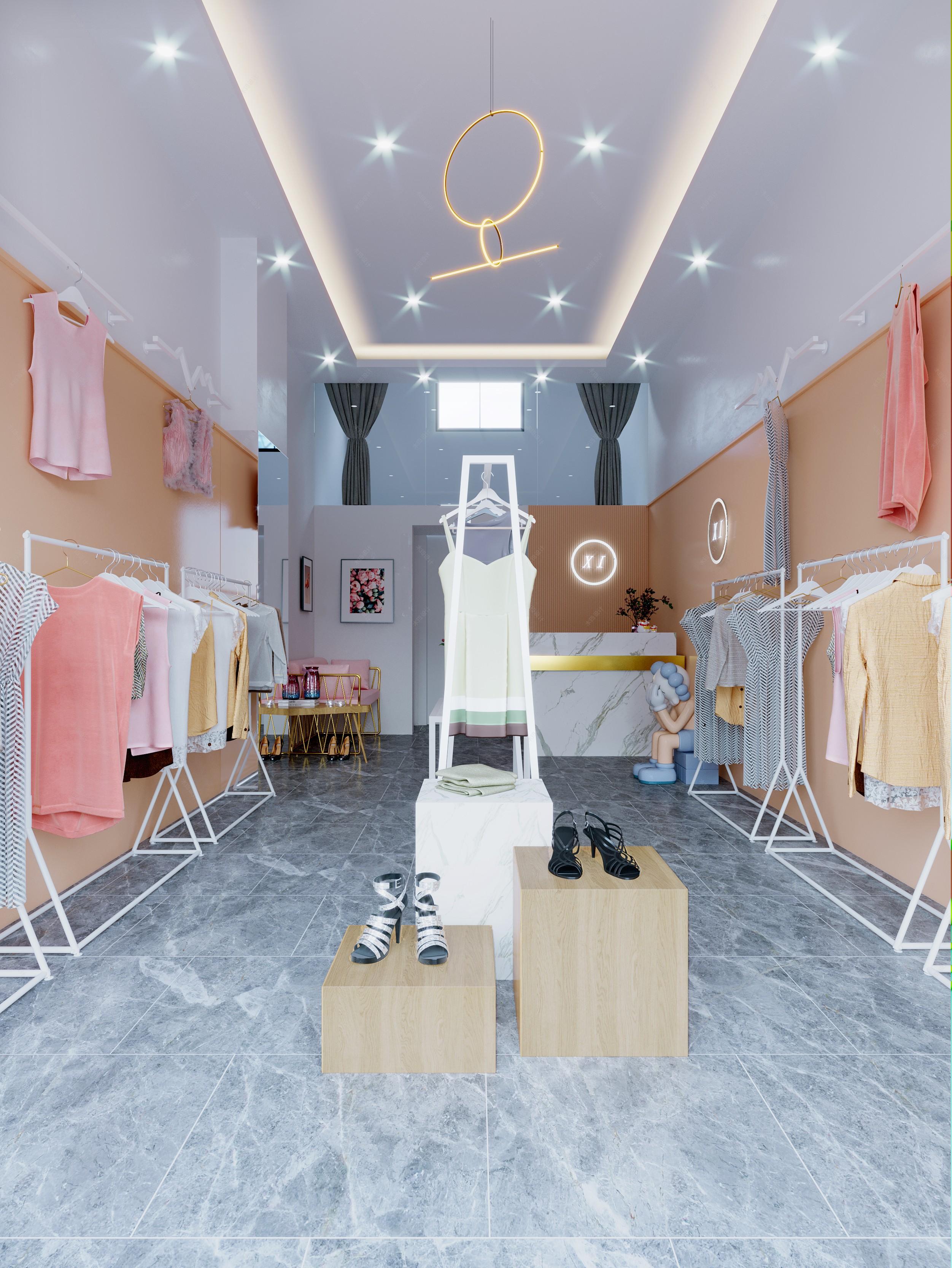 现代服装店设计 - 效果图交流区-建e室内设计网