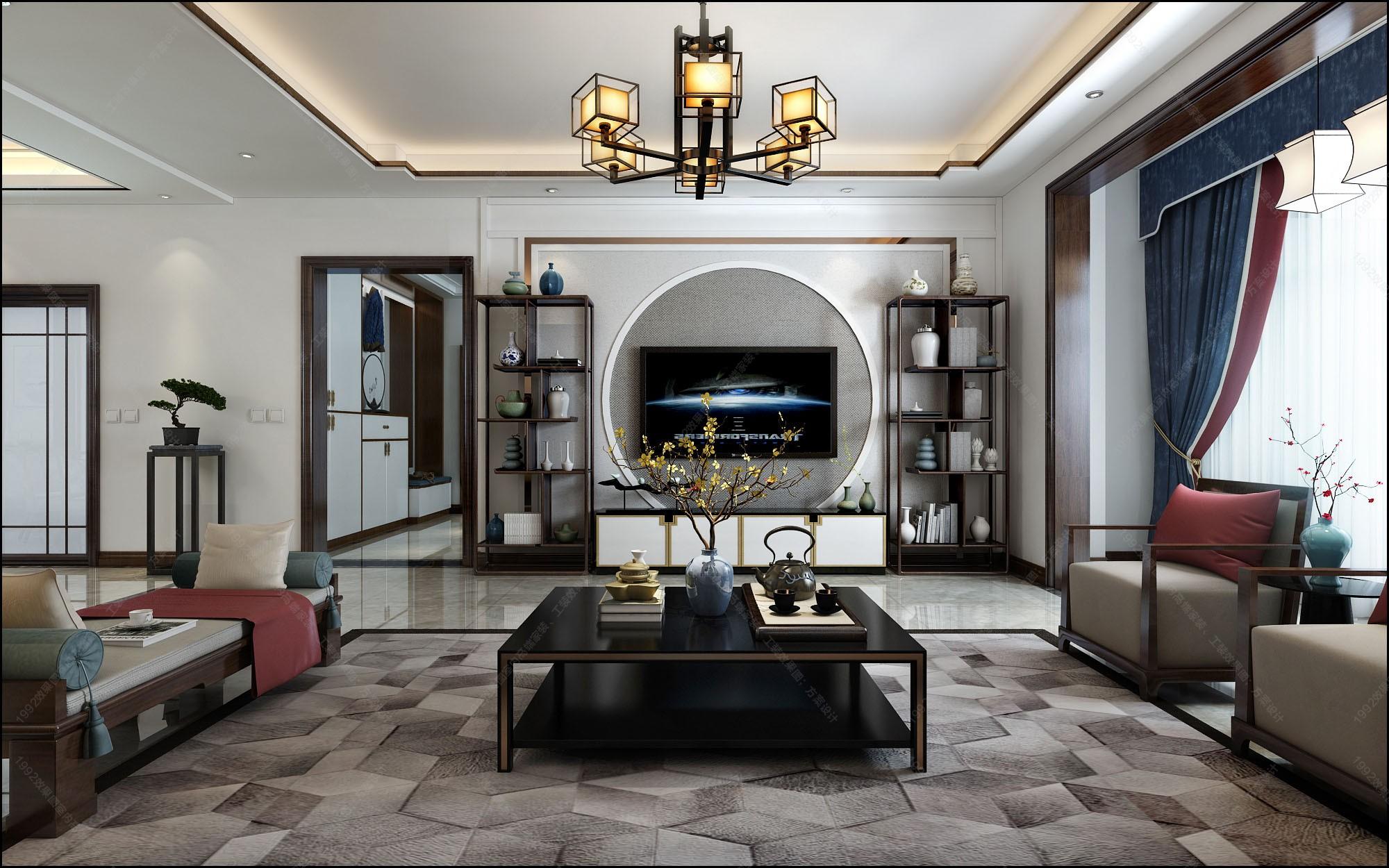 新中式家装设计 - 效果图交流区-建e室内设计网