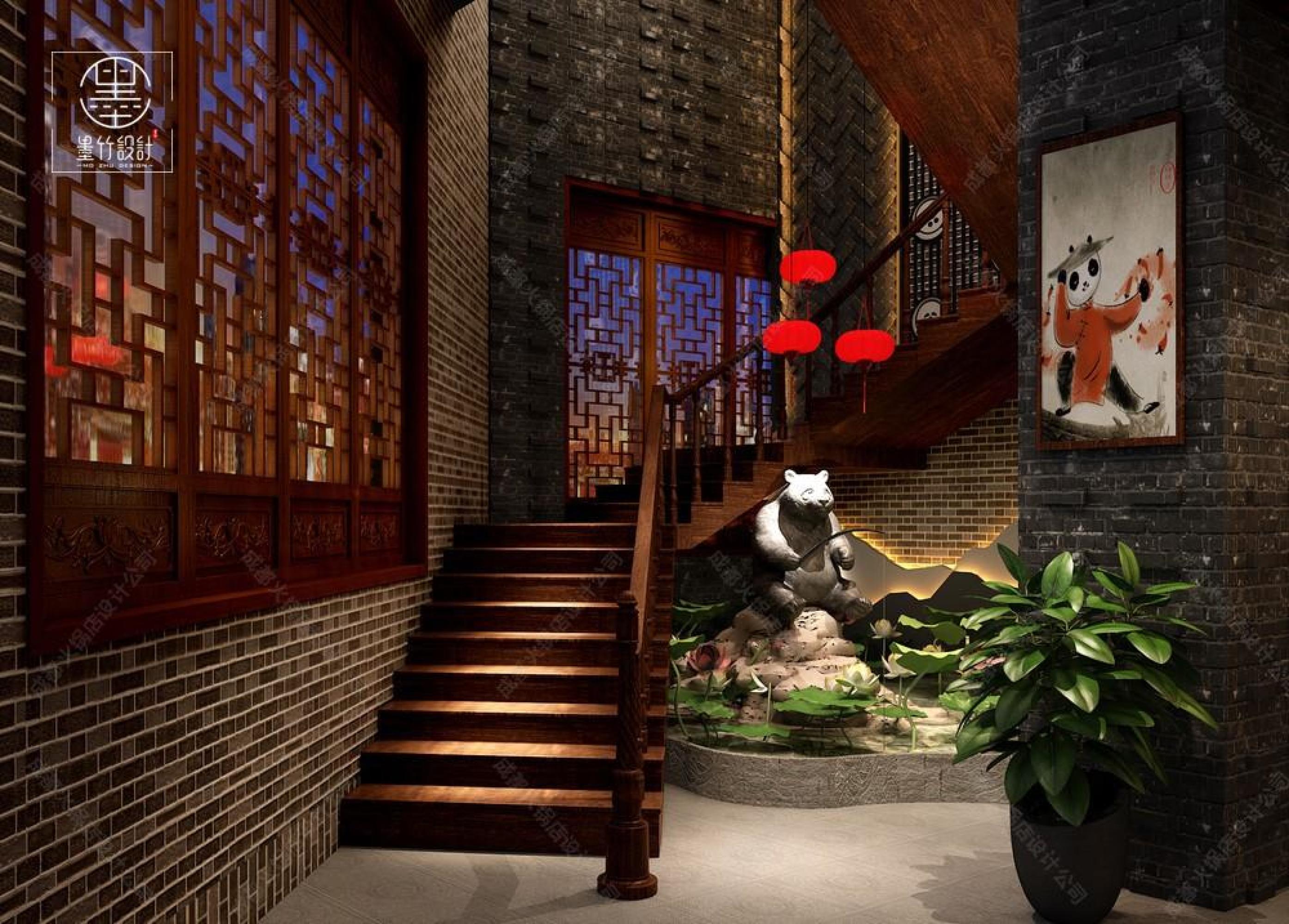 新中式火锅店设计 [ID: 110773647]_建e效果图