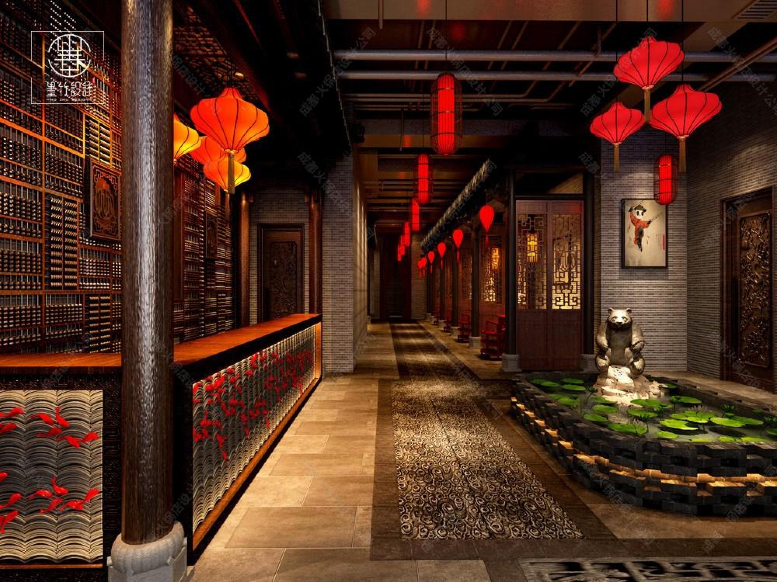 新中式火锅店设计 [ID: 110773743]_建e效果图