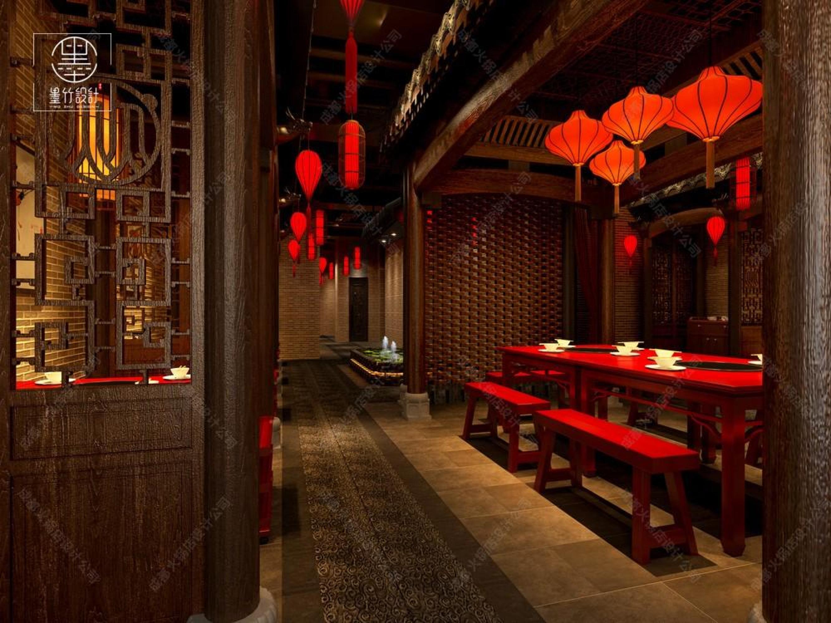 新中式火锅店设计 [ID: 110773743]_建e效果图