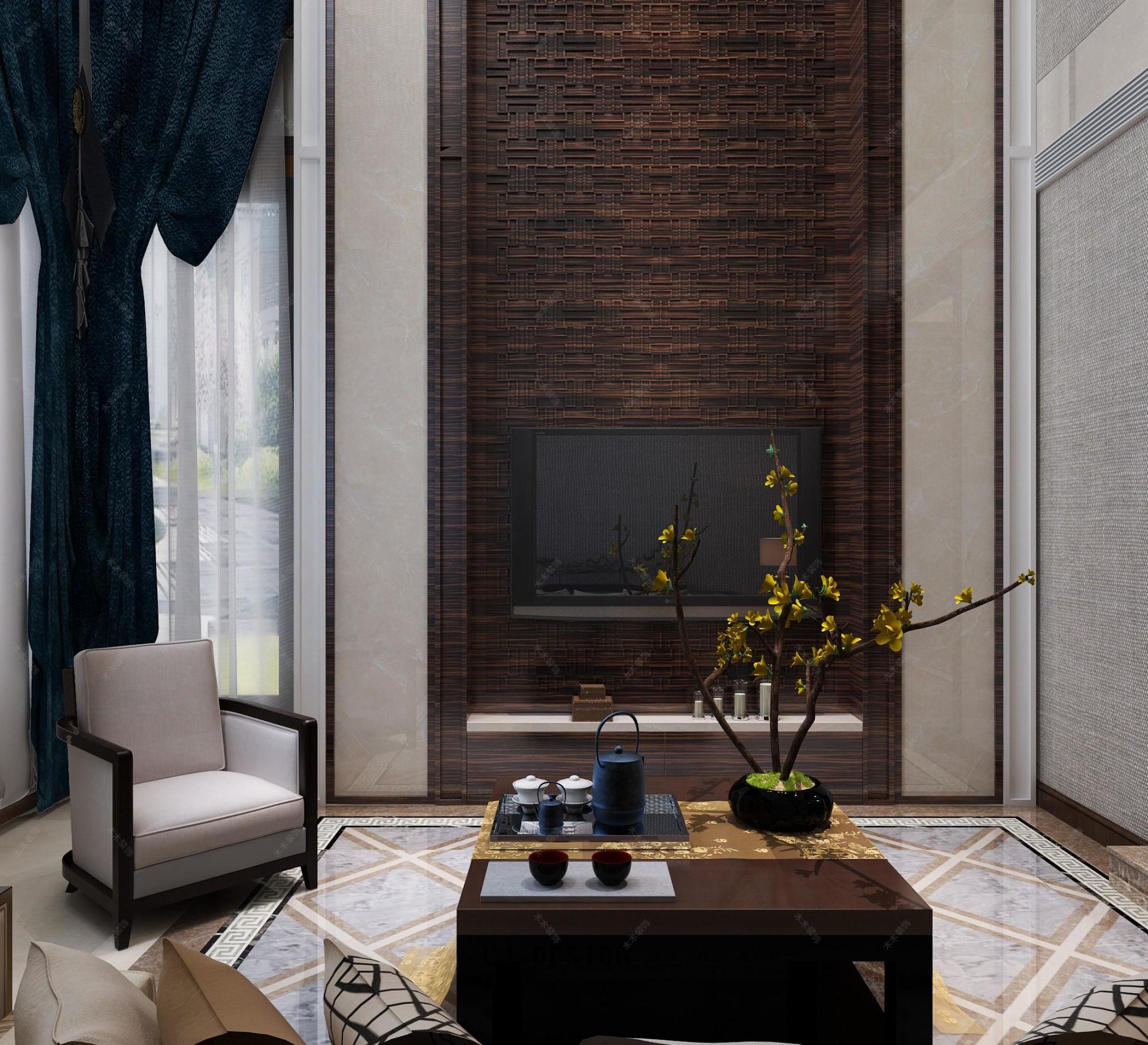 新中式别墅设计[ID: 112149903]_建e效果图