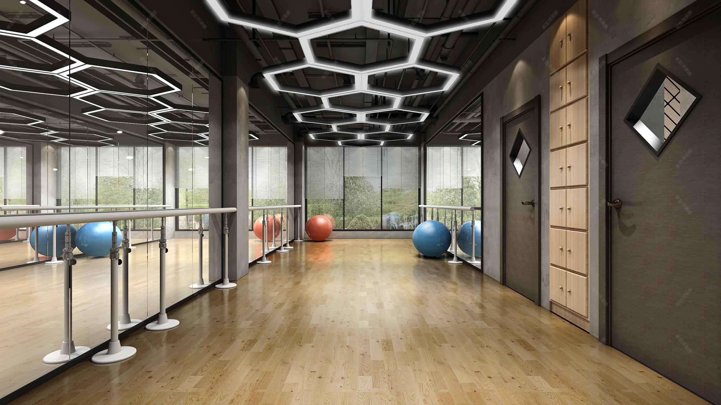 现代健身房效果图