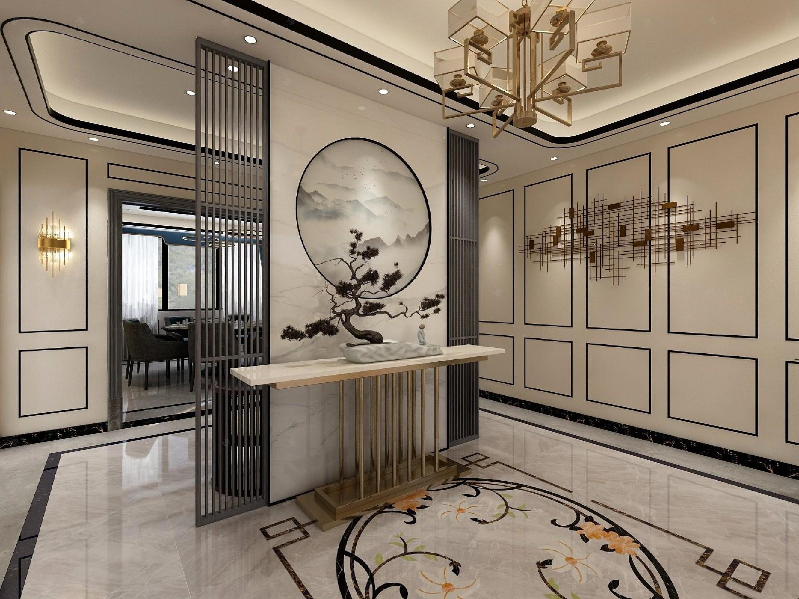 新中式别墅设计[ID: 112084380]_建e效果图