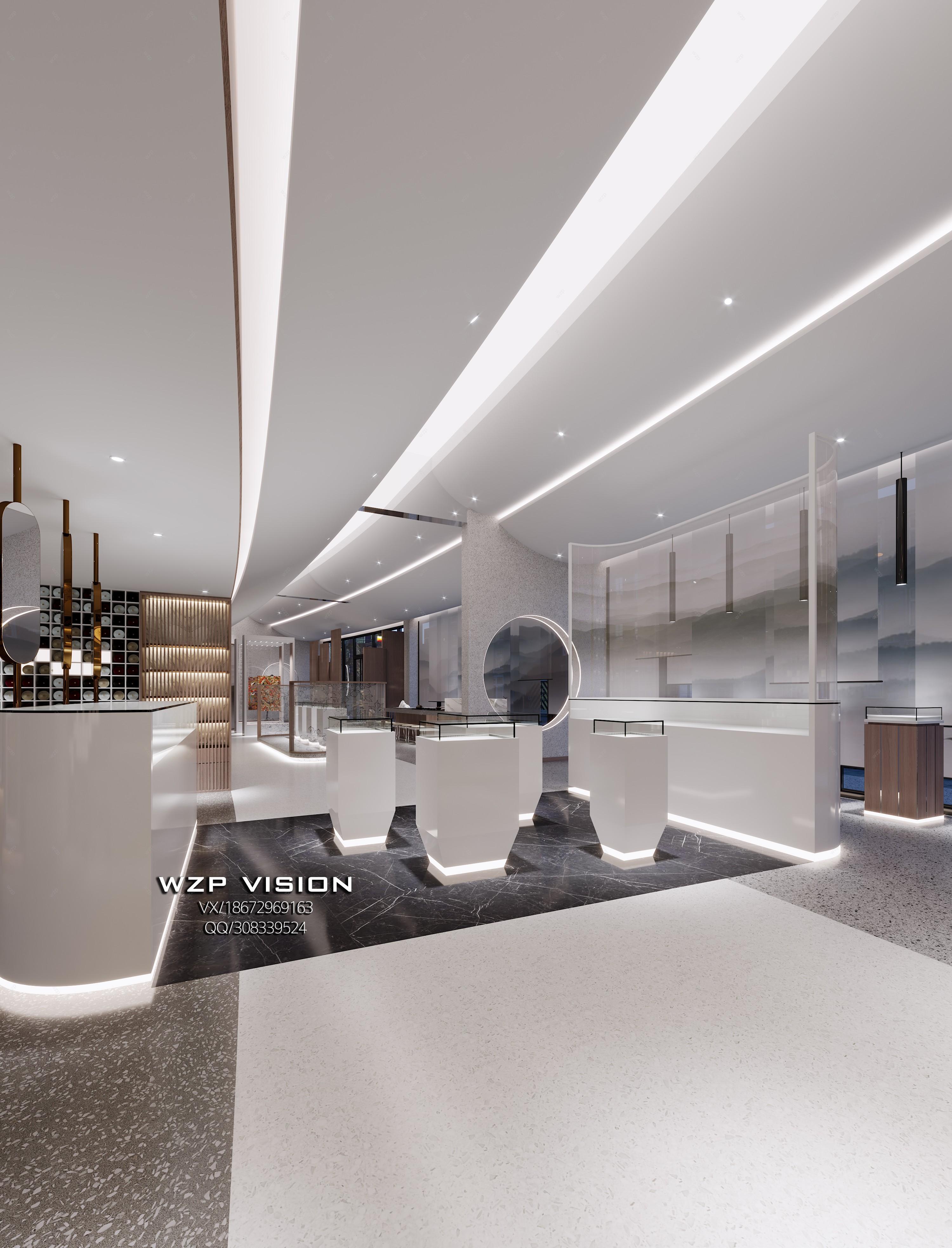 新中式展厅 - 效果图交流区-建e室内设计网