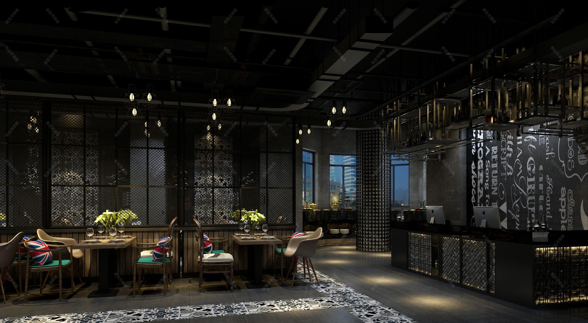 工业风餐厅 - 效果图交流区-建E室内设计网