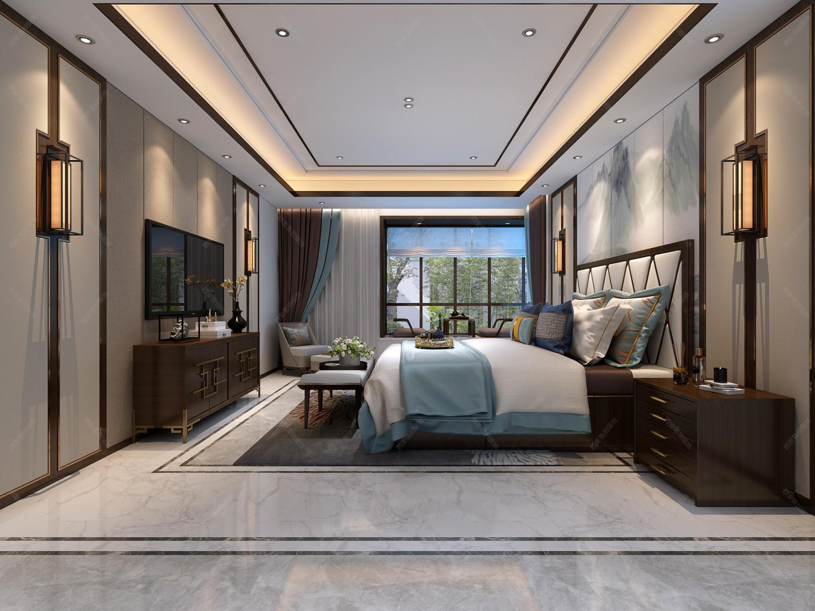 新中式家装设计方案[ID: 112477454]_建e效果图