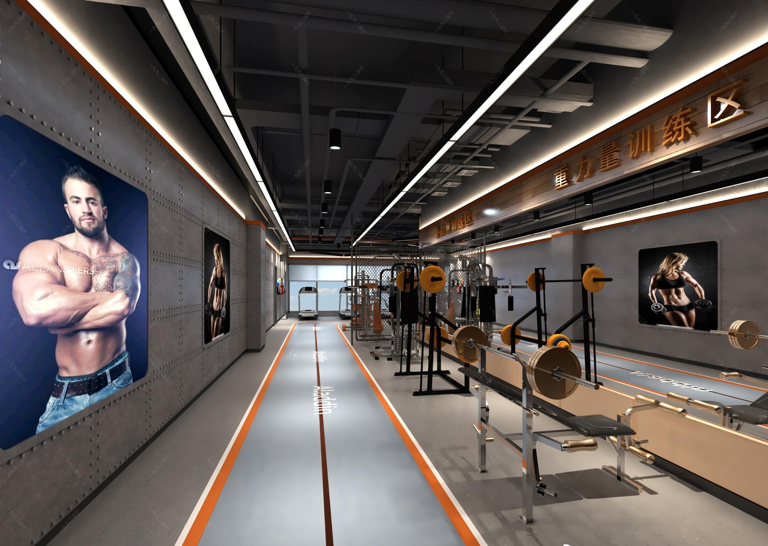 石家庄2400平健身房装修设计效果图展示|空间|室内设计|室内设计师王杰 - 原创作品 - 站酷 (ZCOOL)