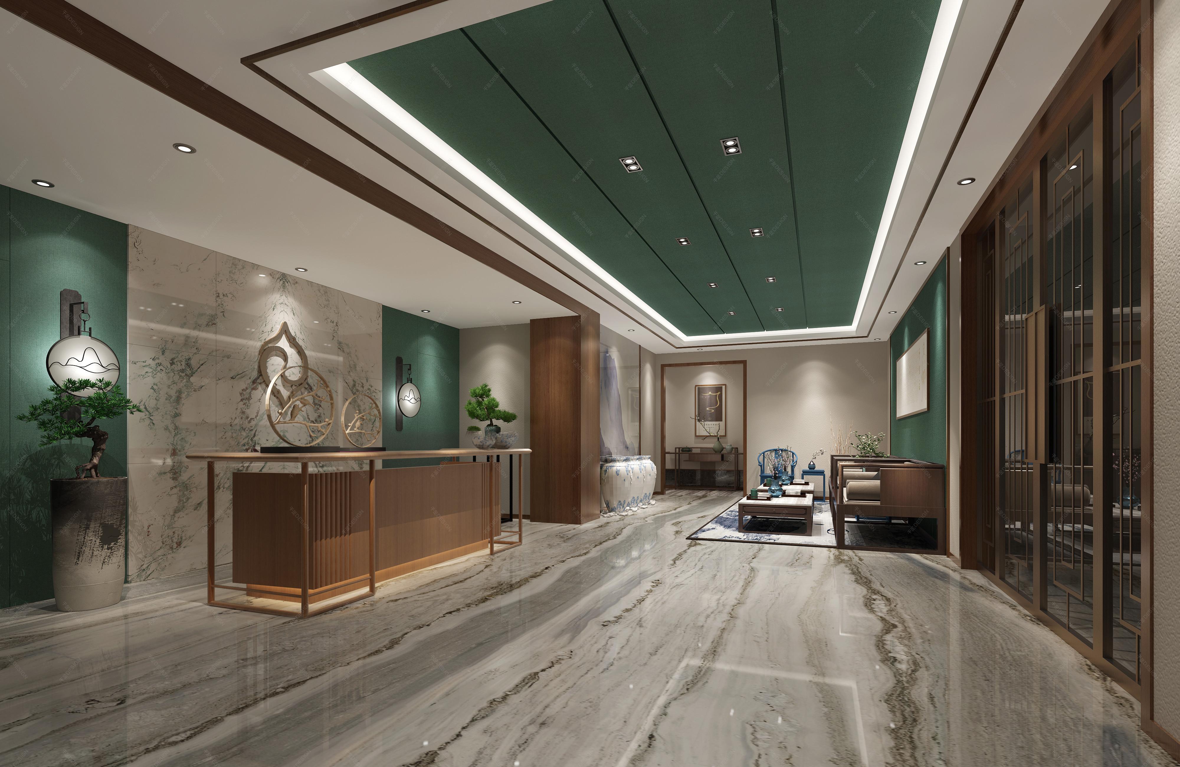 现代前台大厅接待区