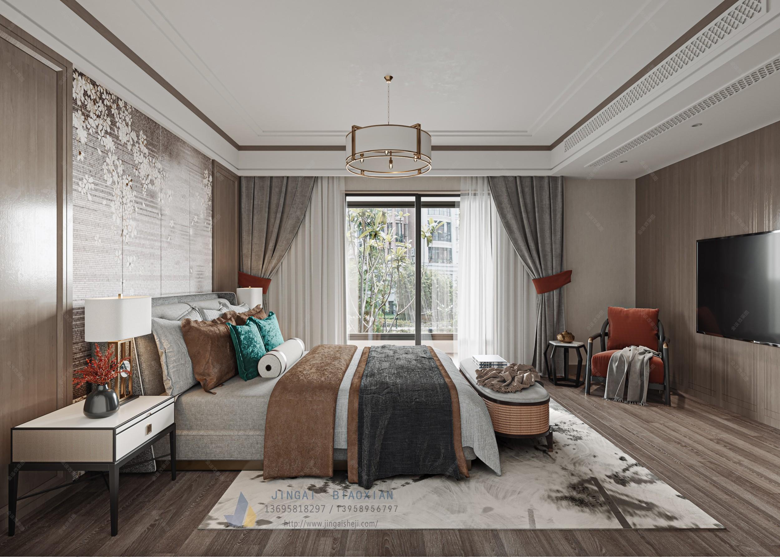 新中式客厅餐厅卧室