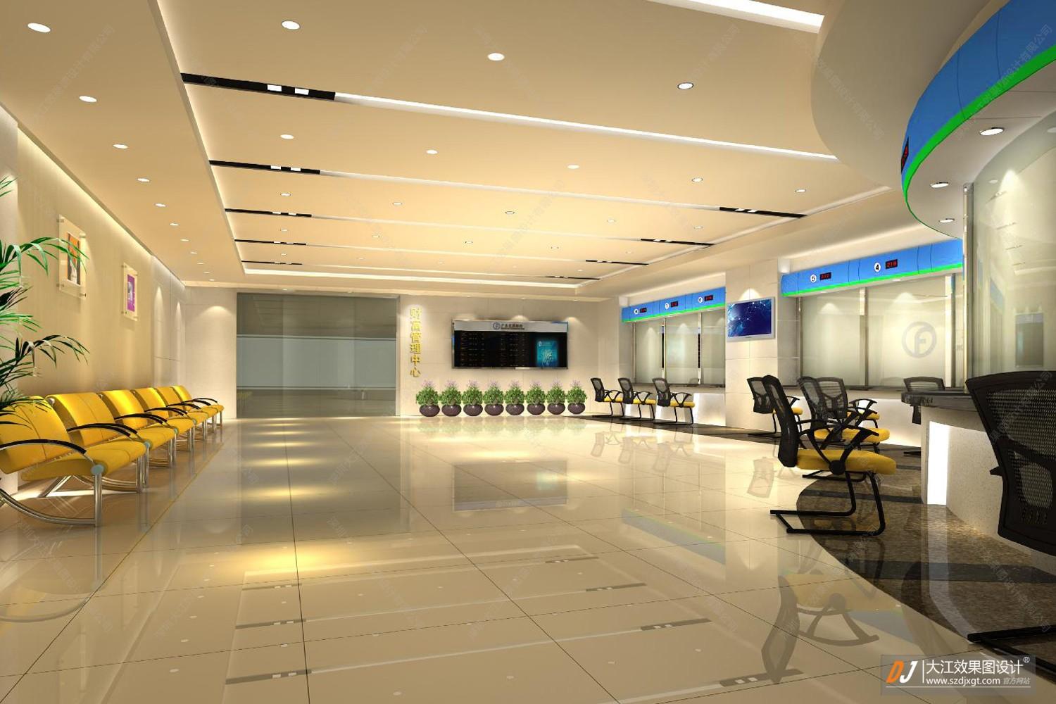 大江效果图-《工装作品第1期》现代银行设计