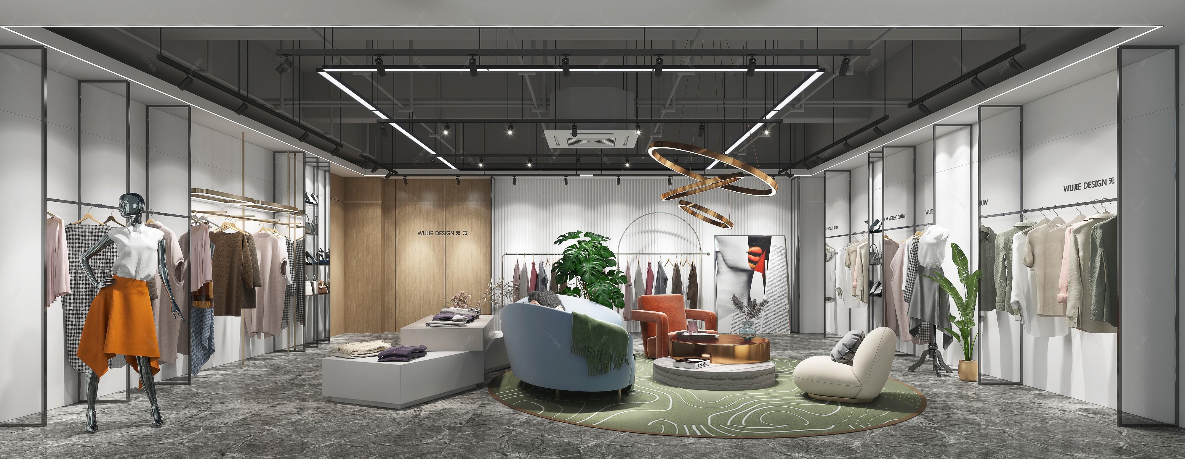 现代服装办公 - 效果图交流区-建e室内设计网