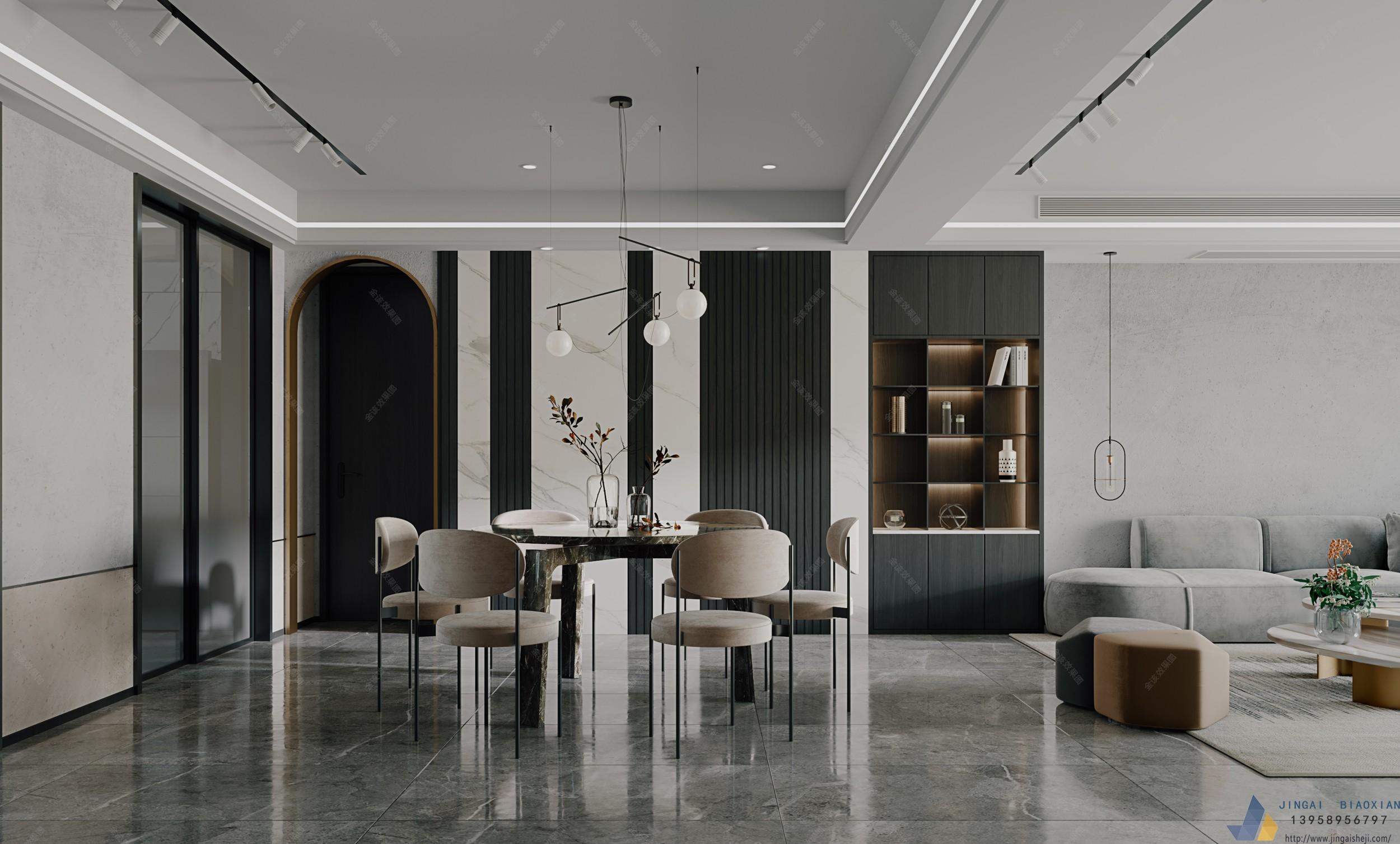 现代客厅餐厅卧室 - 效果图交流区-建e室内设计网