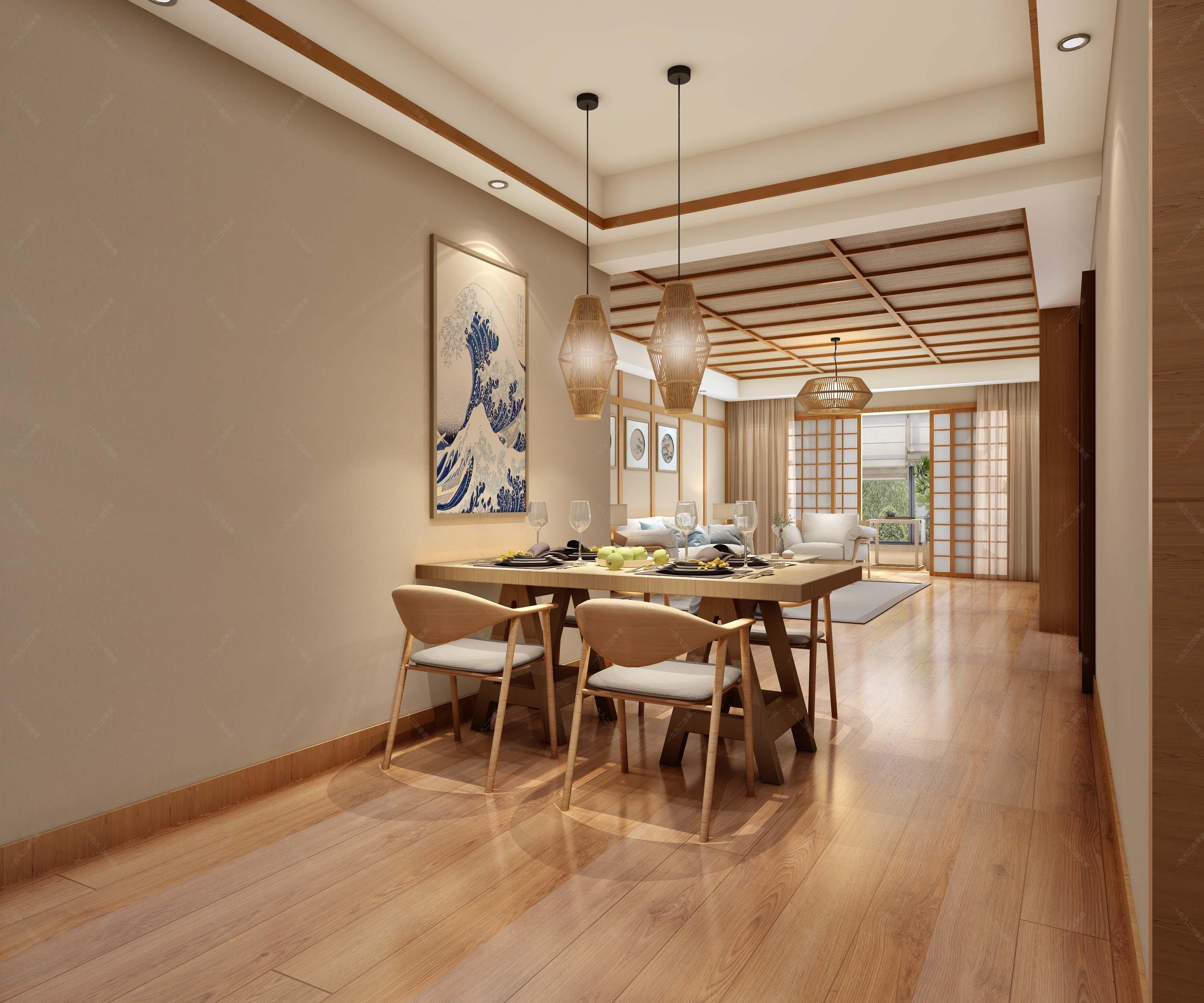 日式客厅餐厅 - 效果图交流区-建E室内设计网
