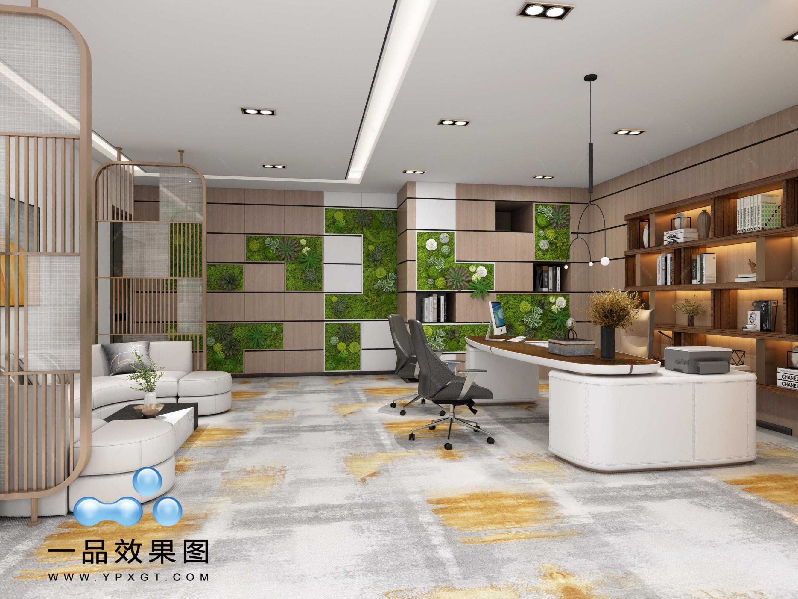 现代办公室[ID: 105596004]_建e效果图