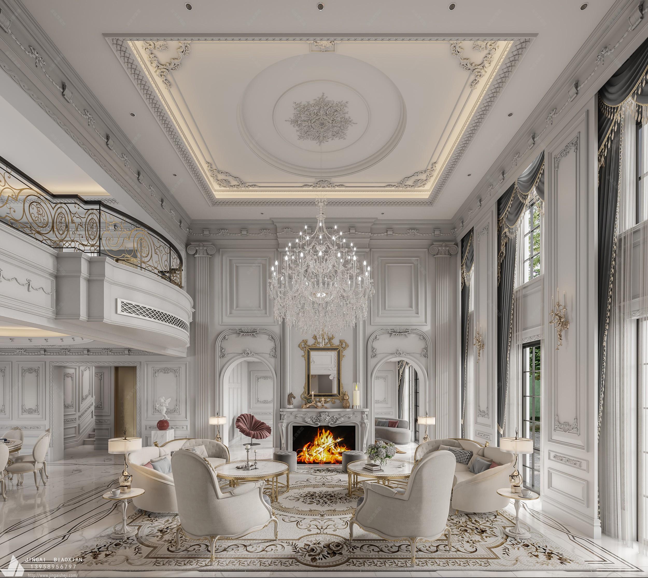 法式客厅 - 效果图交流区-建e室内设计网