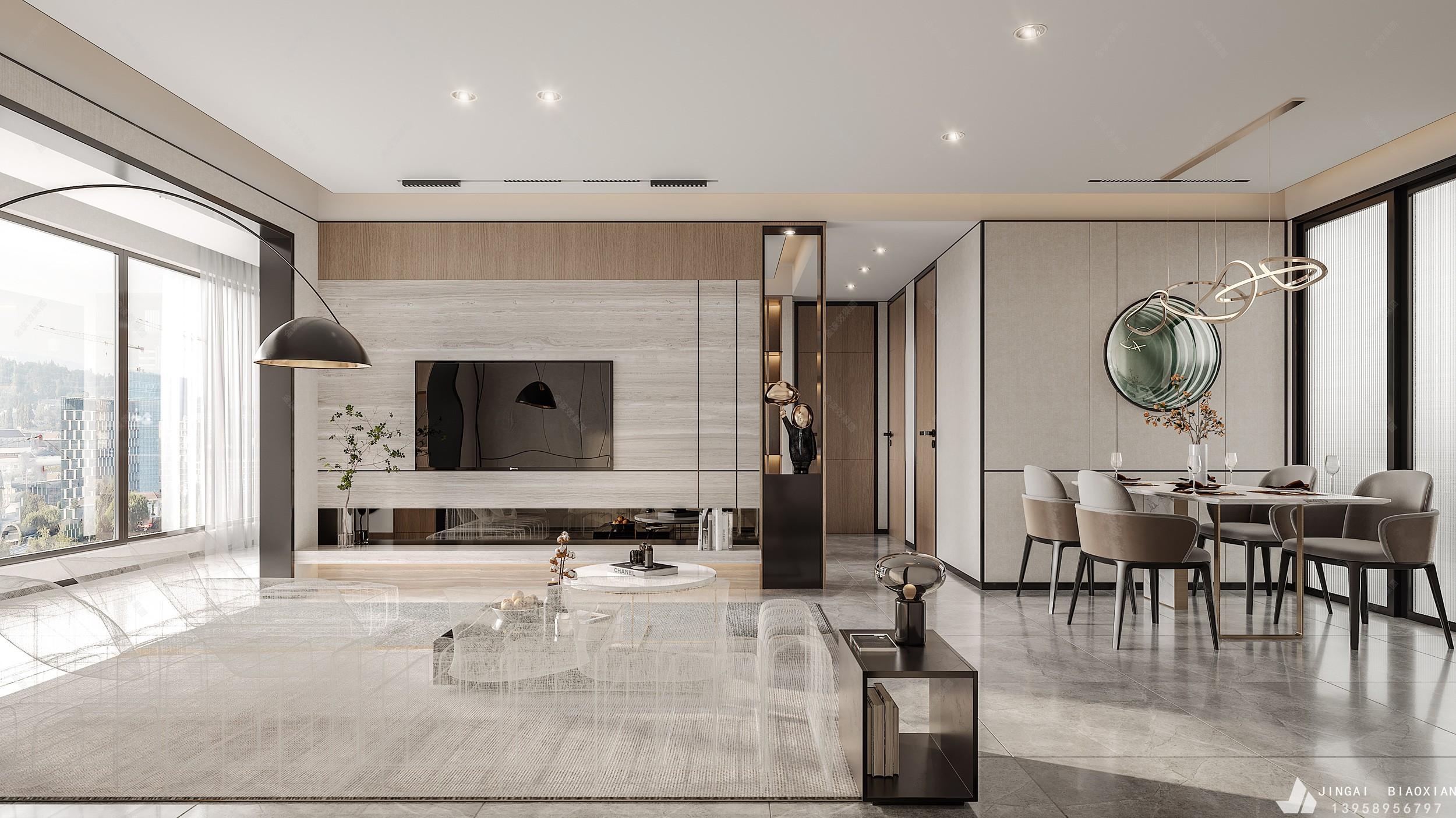 现代客餐厅卧室 - 效果图交流区-建e室内设计网