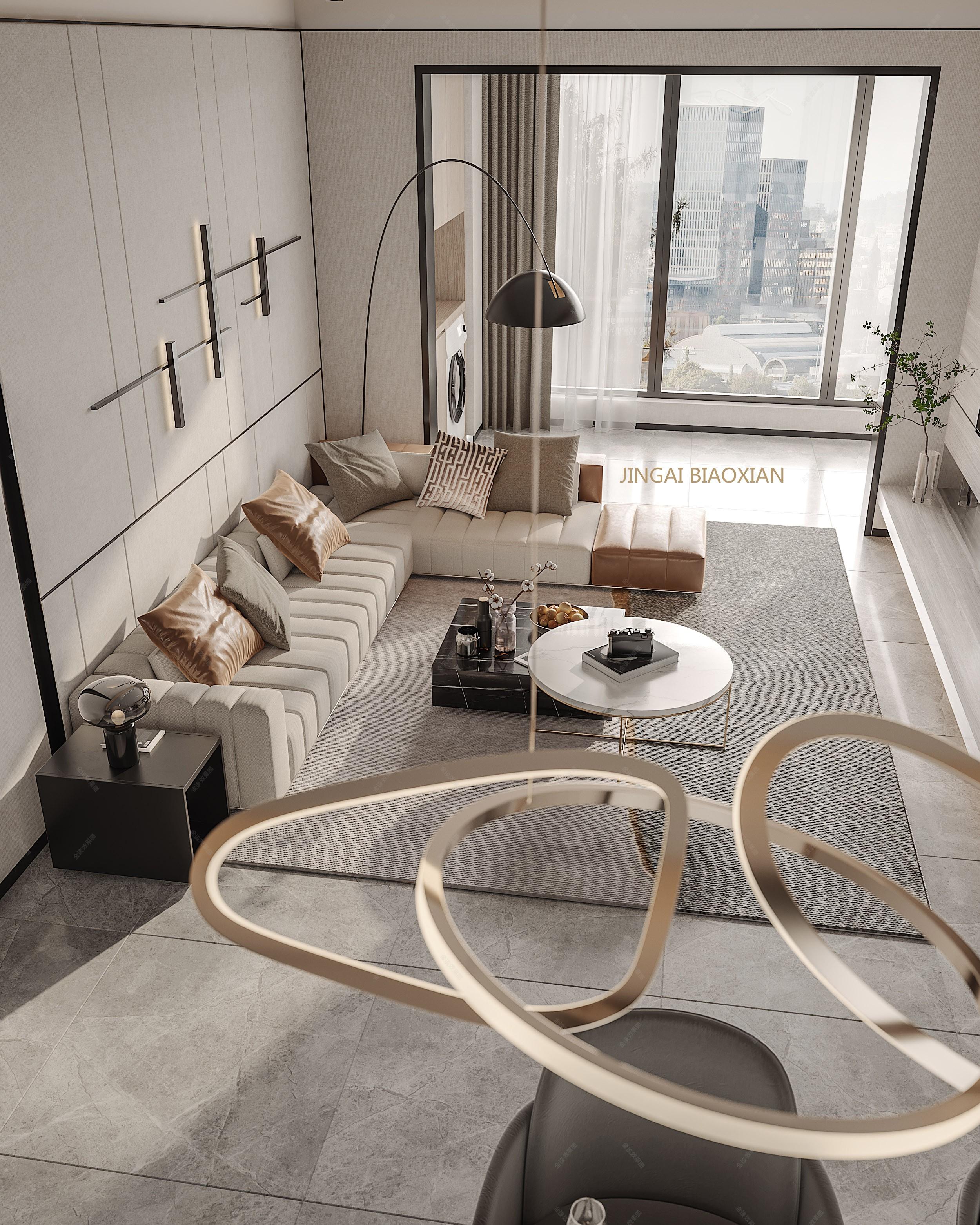 现代客餐厅卧室 - 效果图交流区-建e室内设计网