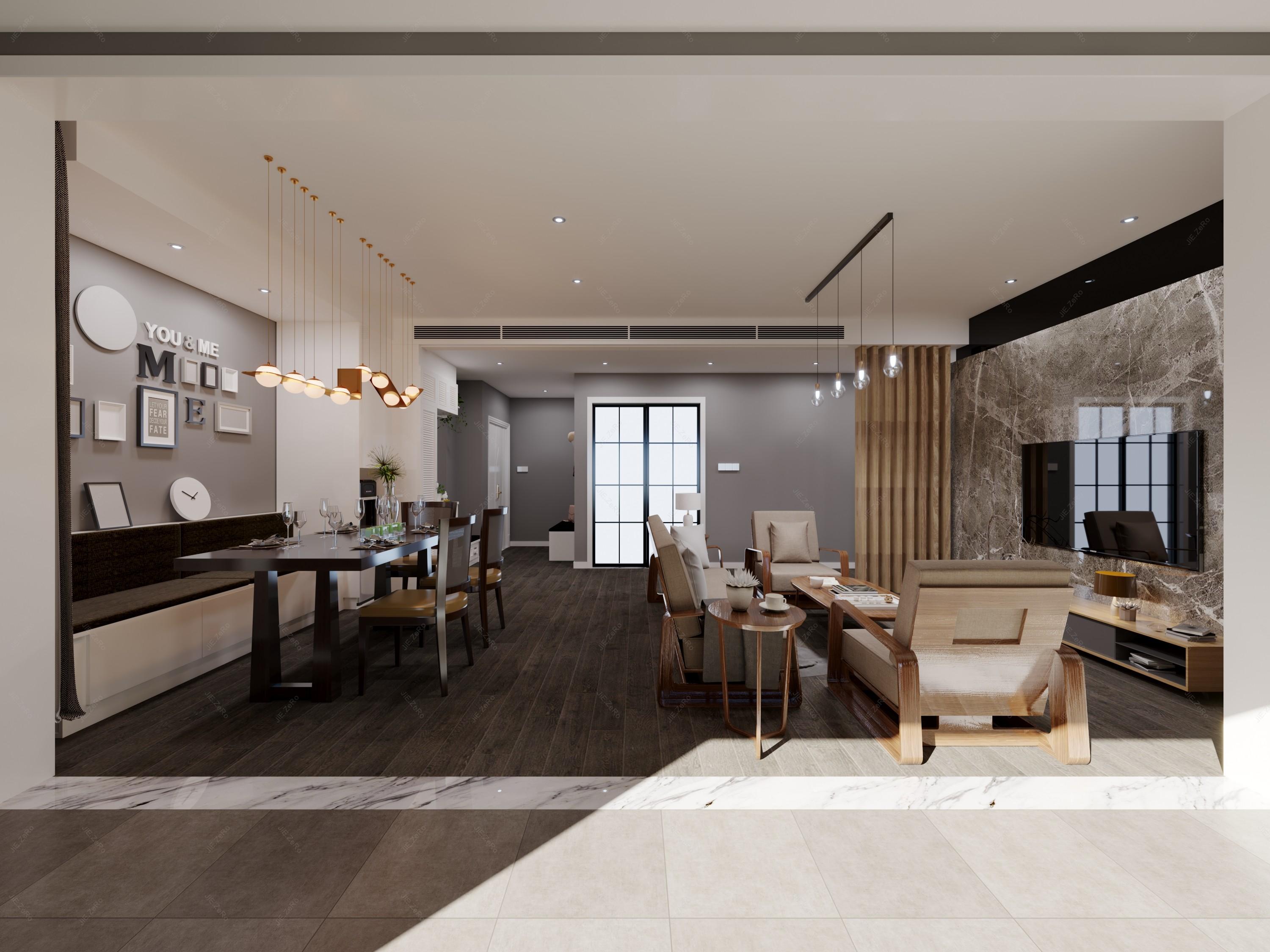 现代客餐厅 - 效果图交流区-建e室内设计网