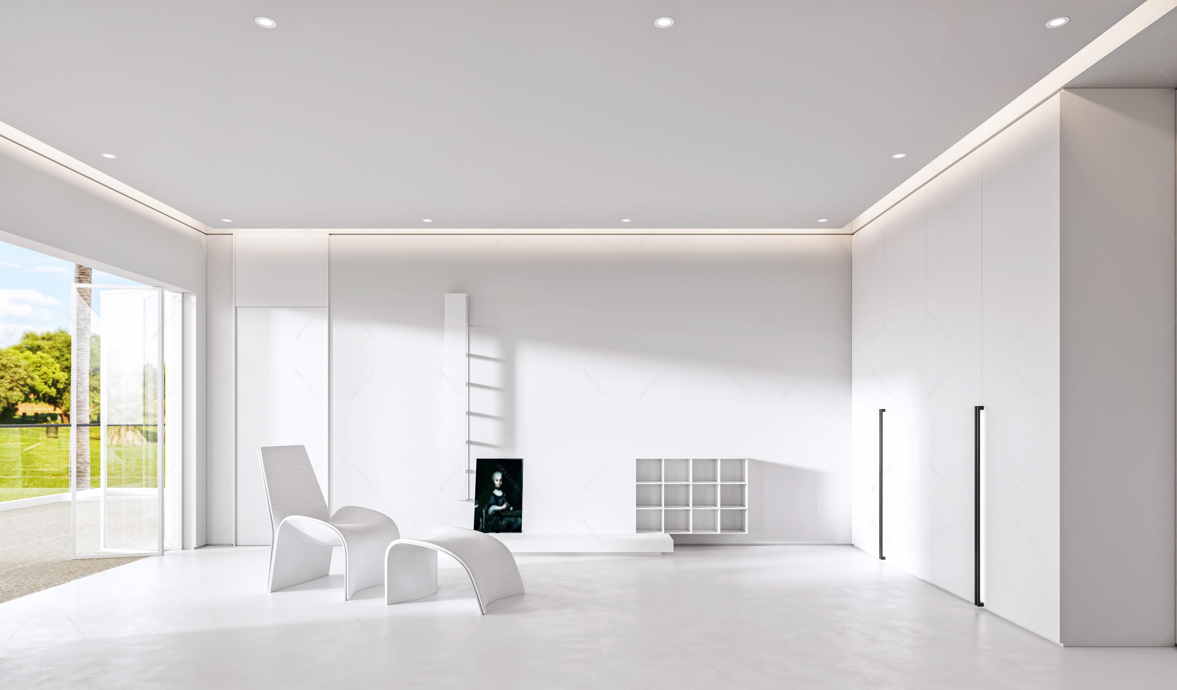 现代纯白家装设计方案 - 效果图交流区-建e室内设计网